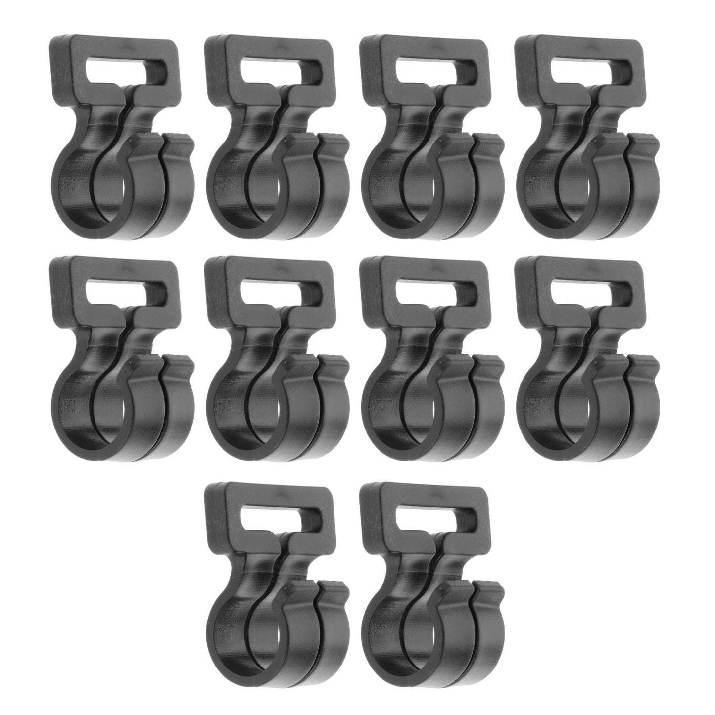 10x Camping Tent Pole Hook Awning Hooks Travel Nylon Set High Quality Black