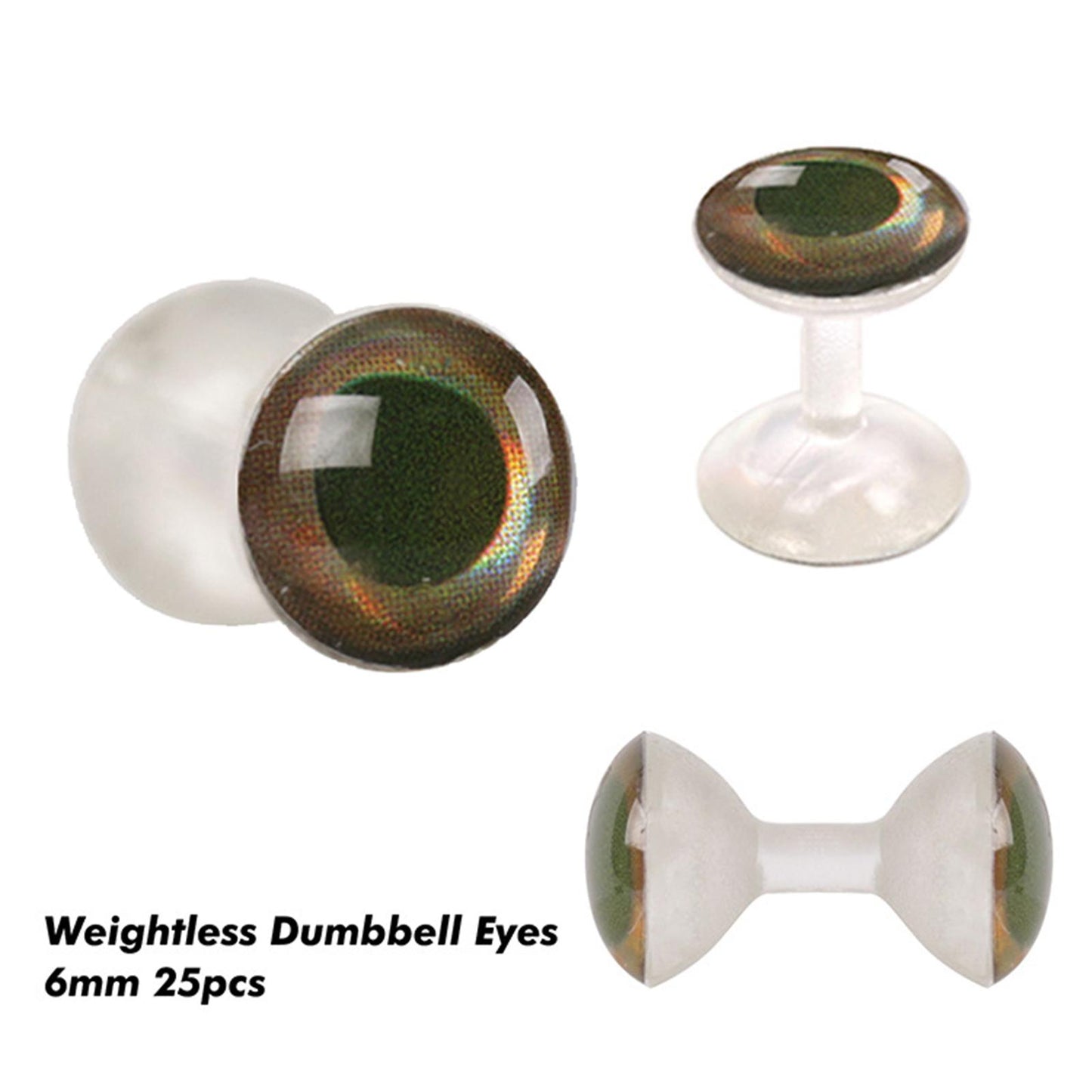 25Pc/lot 4D Fly Tying Beads Brass Dumbbell With Eyes Fly Tying Material 6mm