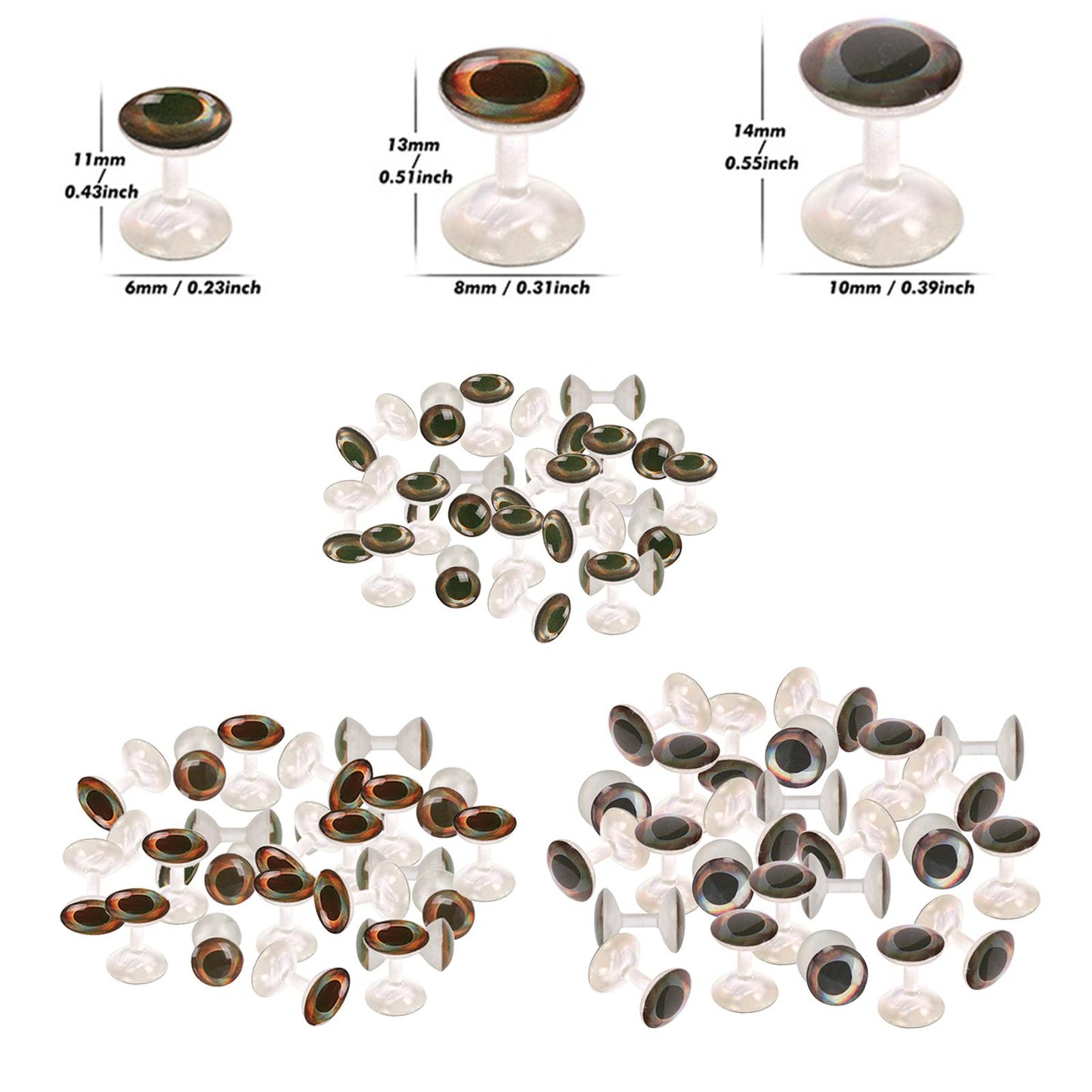 25Pc/lot 4D Fly Tying Beads Brass Dumbbell With Eyes Fly Tying Material 6mm