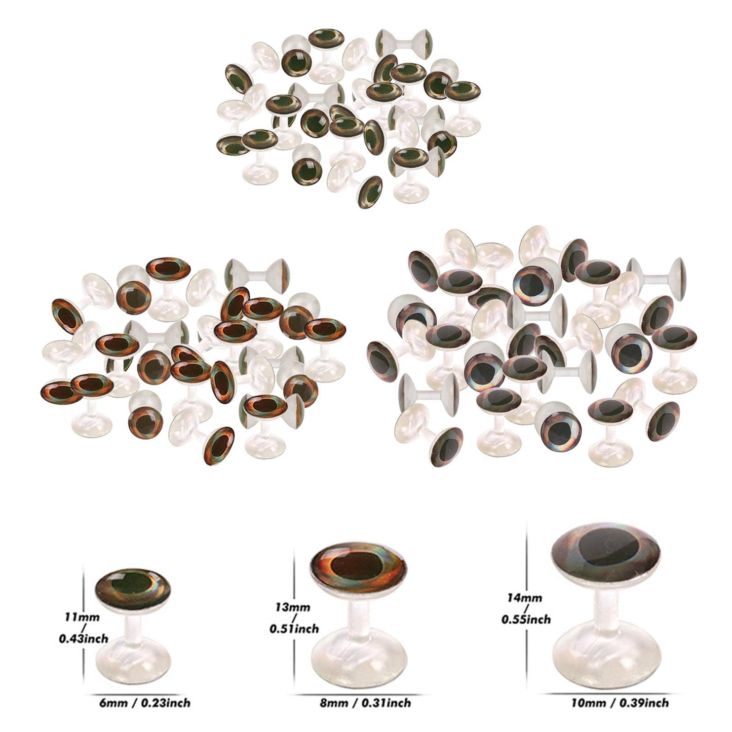 25Pc/lot 4D Fly Tying Beads Brass Dumbbell With Eyes Fly Tying Material 6mm