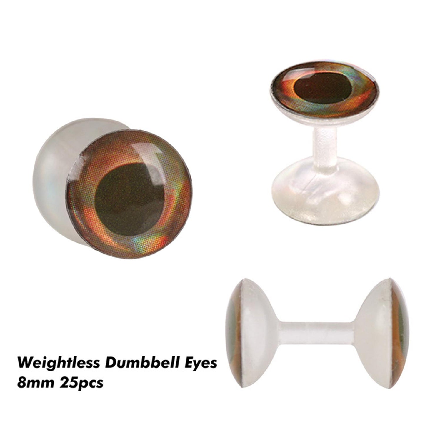 25Pc/lot 4D Fly Tying Beads Brass Dumbbell With Eyes Fly Tying Material 8mm