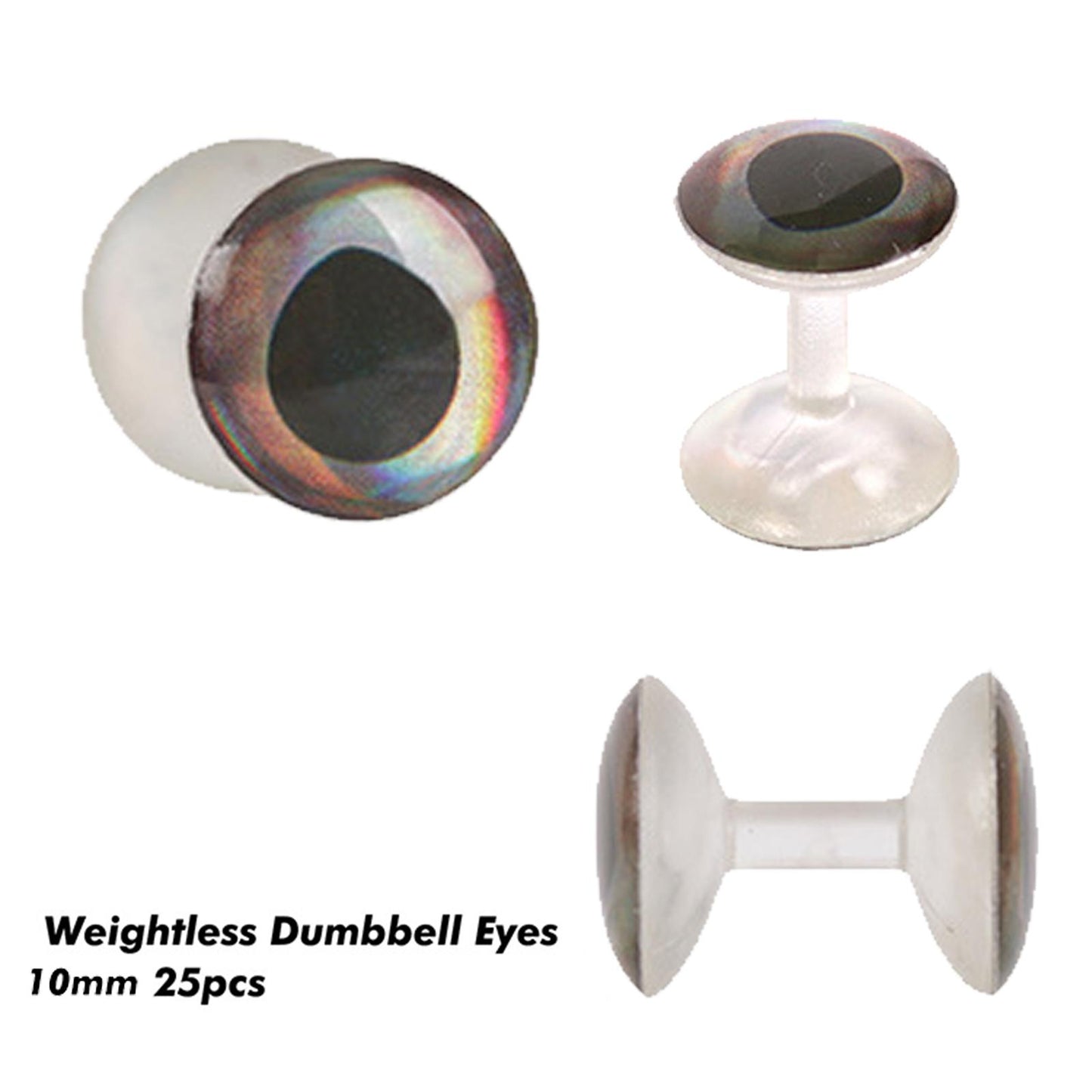 25Pc/lot 4D Fly Tying Beads Brass Dumbbell With Eyes Fly Tying Material 10mm