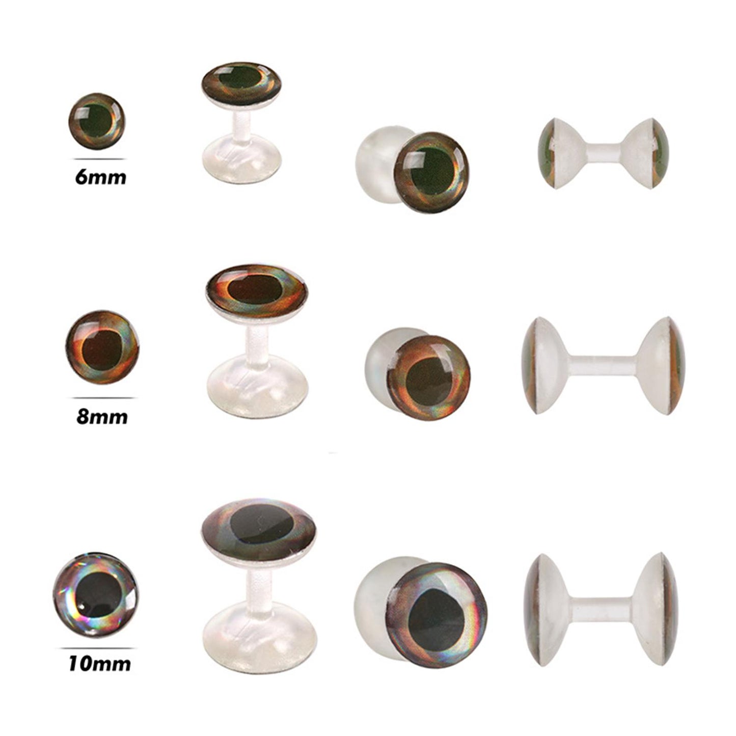 25Pc/lot 4D Fly Tying Beads Brass Dumbbell With Eyes Fly Tying Material 10mm