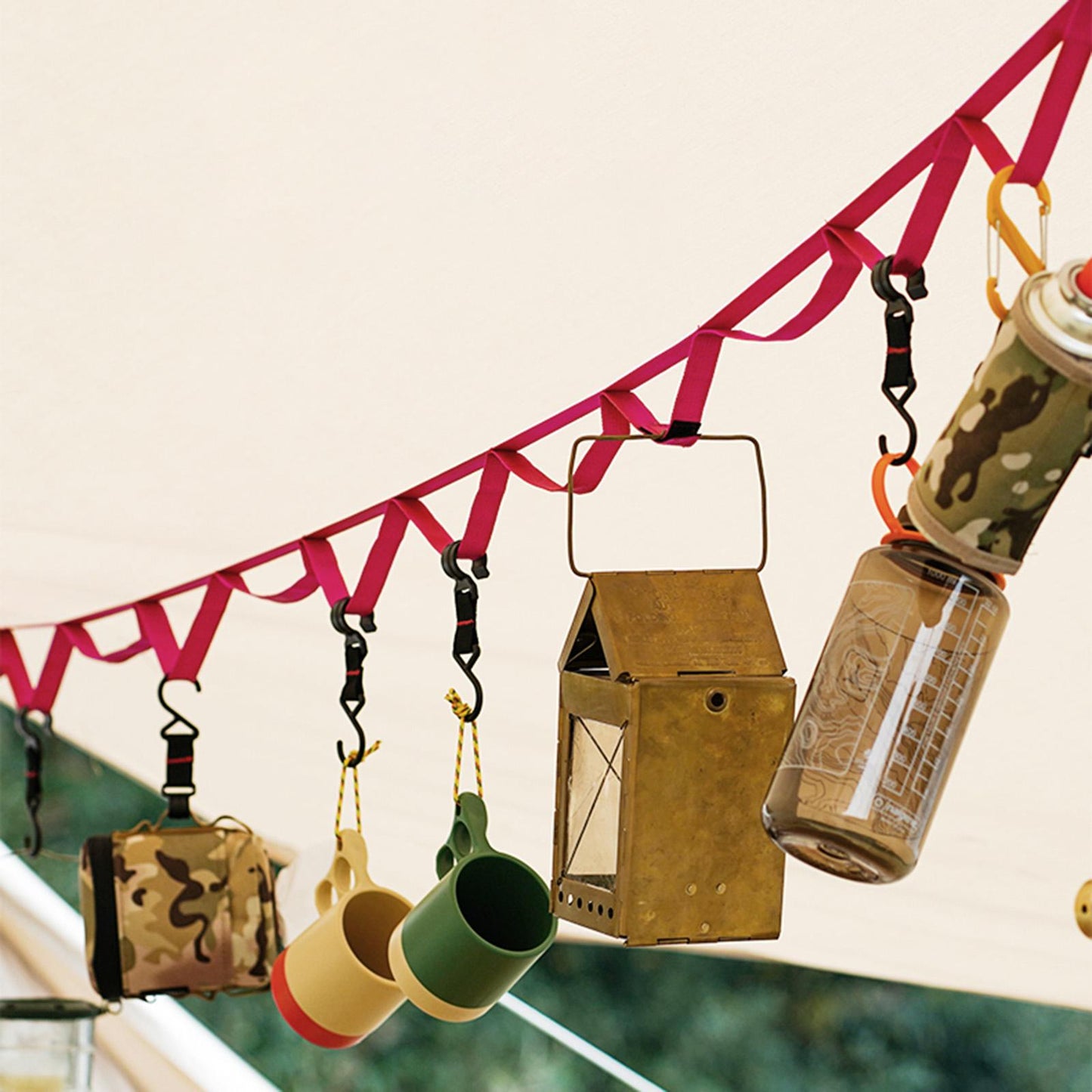 1.8 Meters Camping Hanging Rope Parachute Cord for Climbing Hiking  red