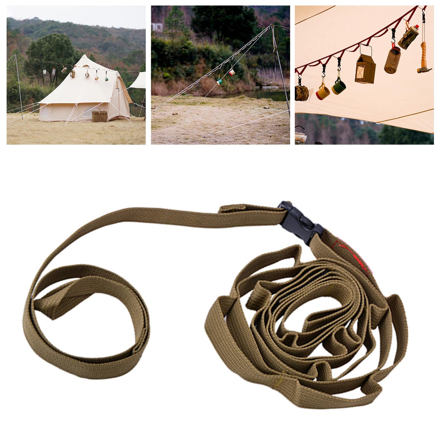 1.8 Meters Camping Hanging Rope Parachute Cord for Climbing Hiking  green