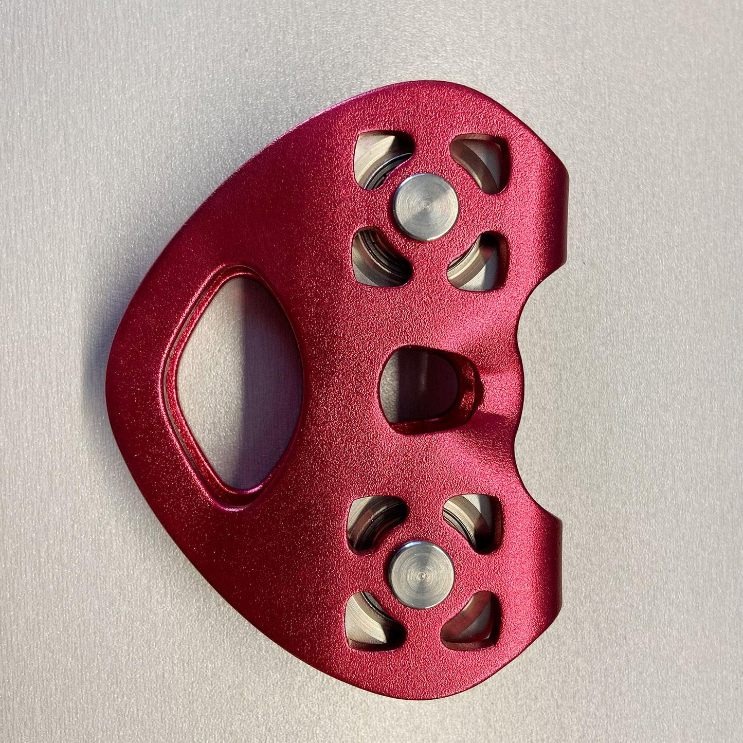 25KN Climbing Double Pulley Trolley Aluminum Alloy Arborist Rock Climbing Red