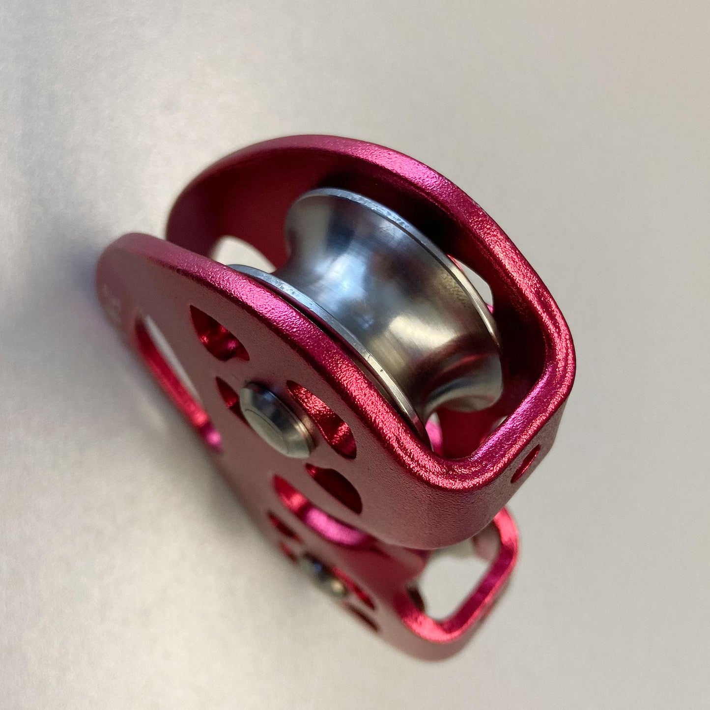 25KN Climbing Double Pulley Trolley Aluminum Alloy Arborist Rock Climbing Red