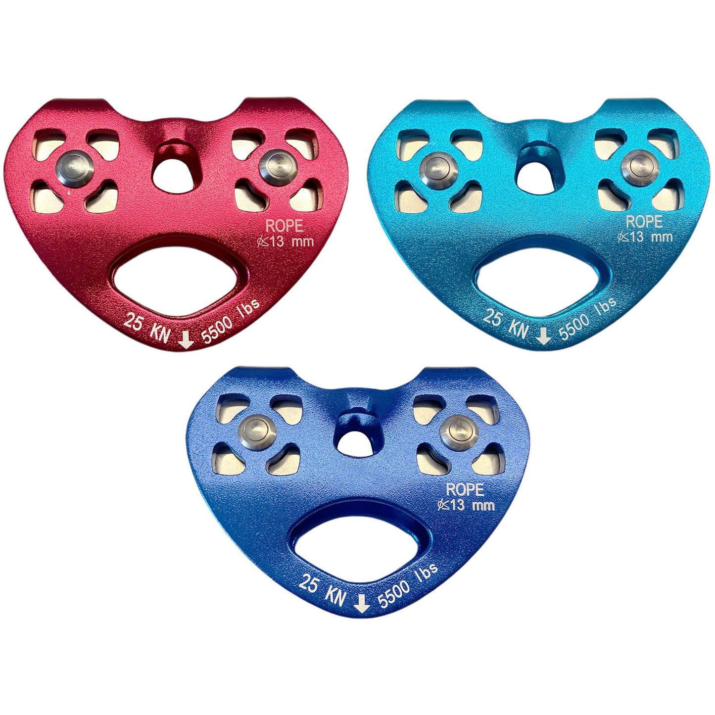 25KN Climbing Double Pulley Trolley Aluminum Alloy Arborist Rock Climbing Red