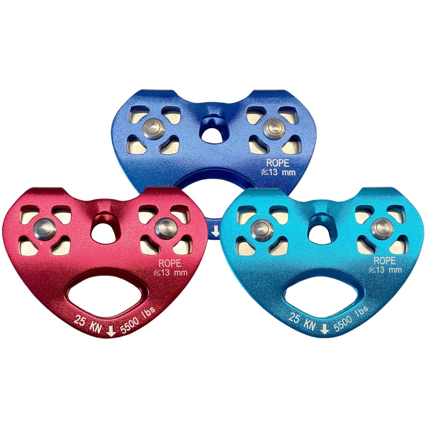 25KN Climbing Double Pulley Trolley Aluminum Alloy Arborist Rock Climbing Red