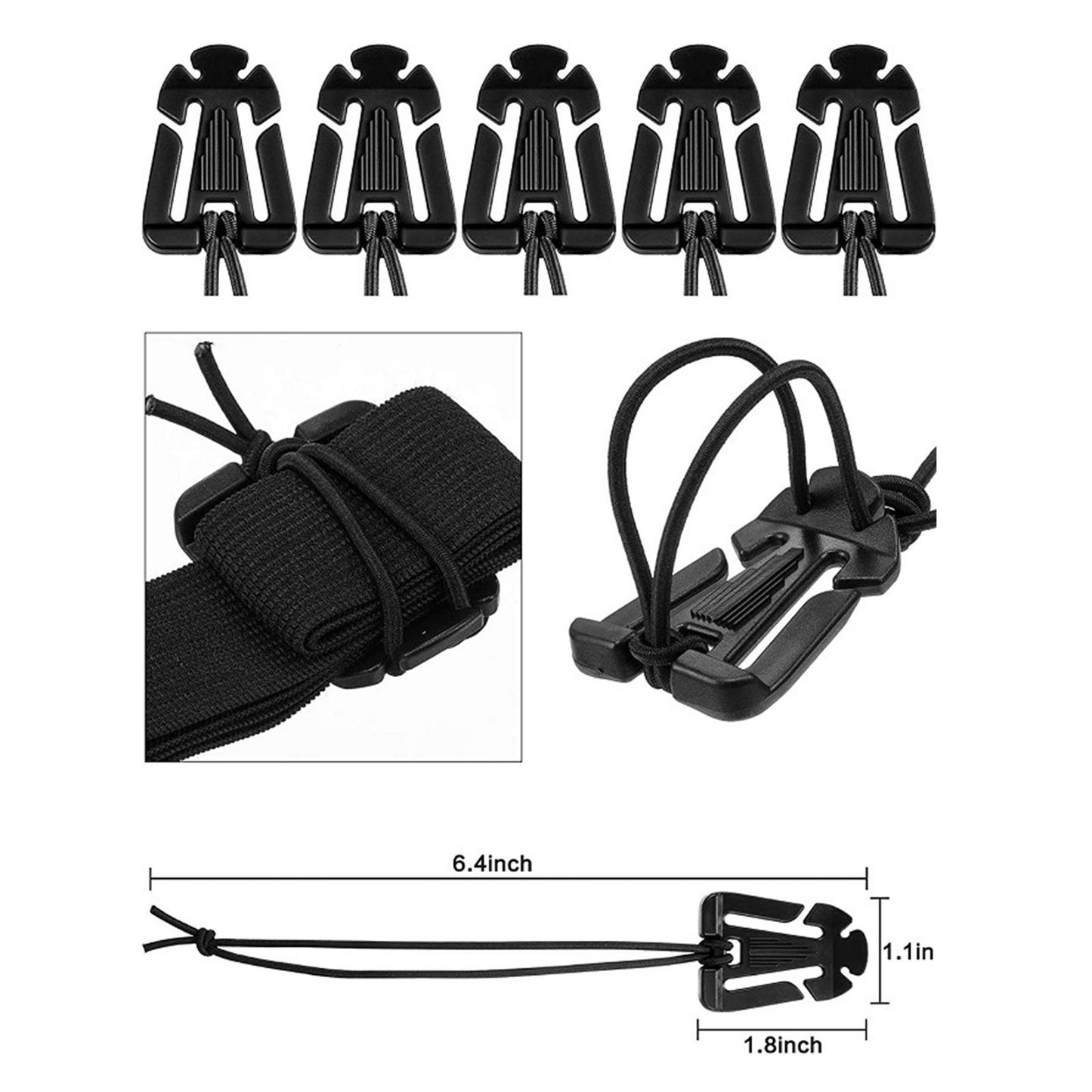 25pcs Tactical Molle Attachments for Tactical Backpack Molle Bag Clip Strap