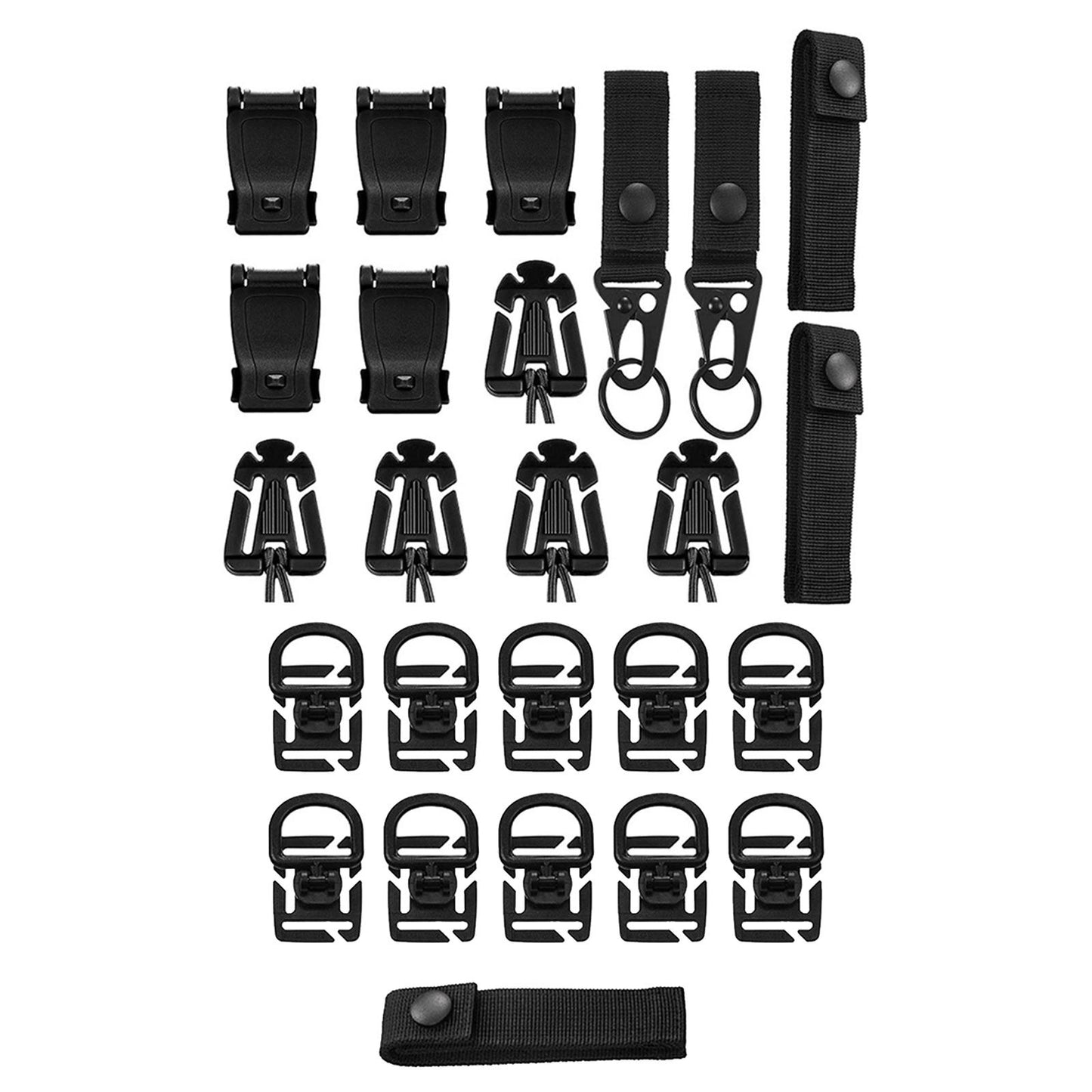 25pcs Tactical Molle Attachments for Tactical Backpack Molle Bag Clip Strap
