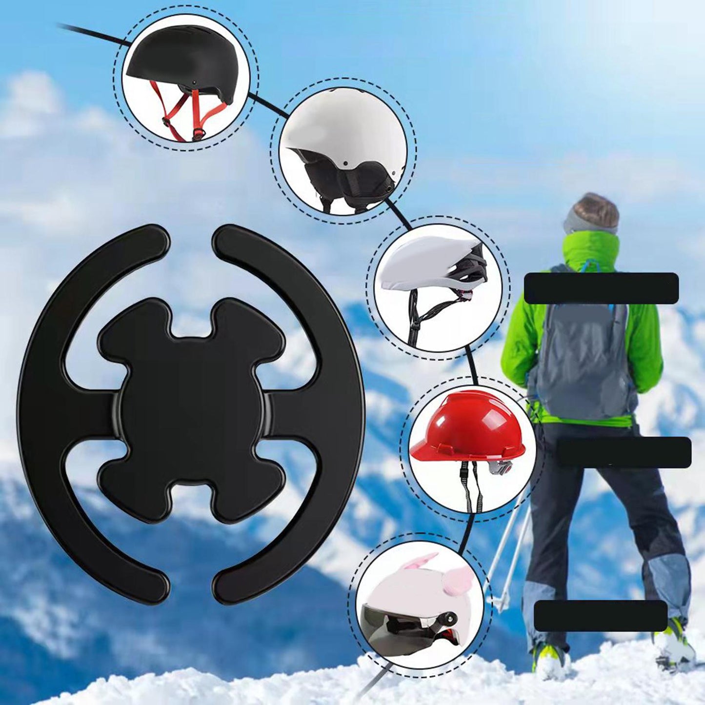 2Pcs Ski Helmet Mask Holder Masque Bracket Clip for Snow Sports  29.5x27x10mm