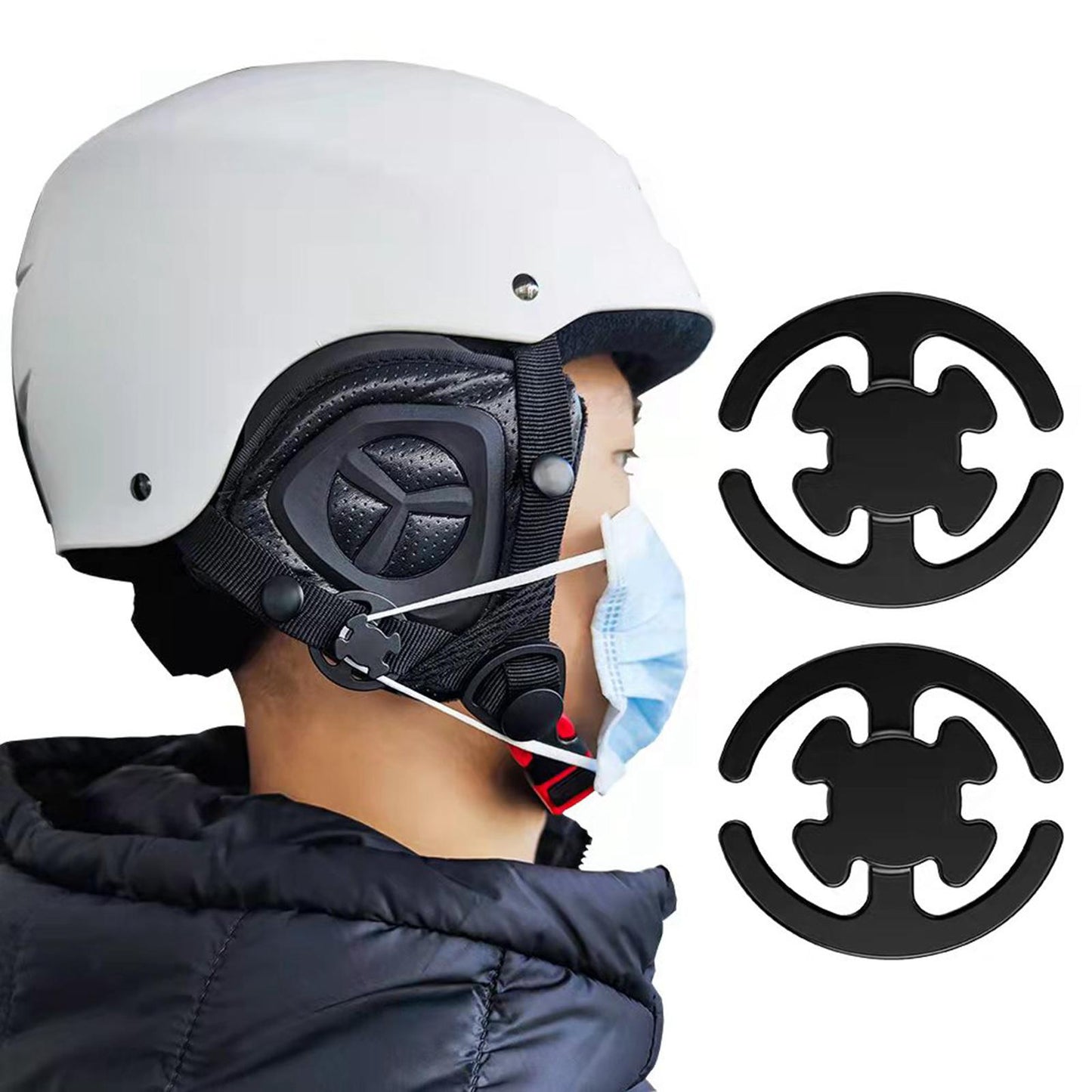 2Pcs Ski Helmet Mask Holder Masque Bracket Clip for Snow Sports  29.5x27x10mm