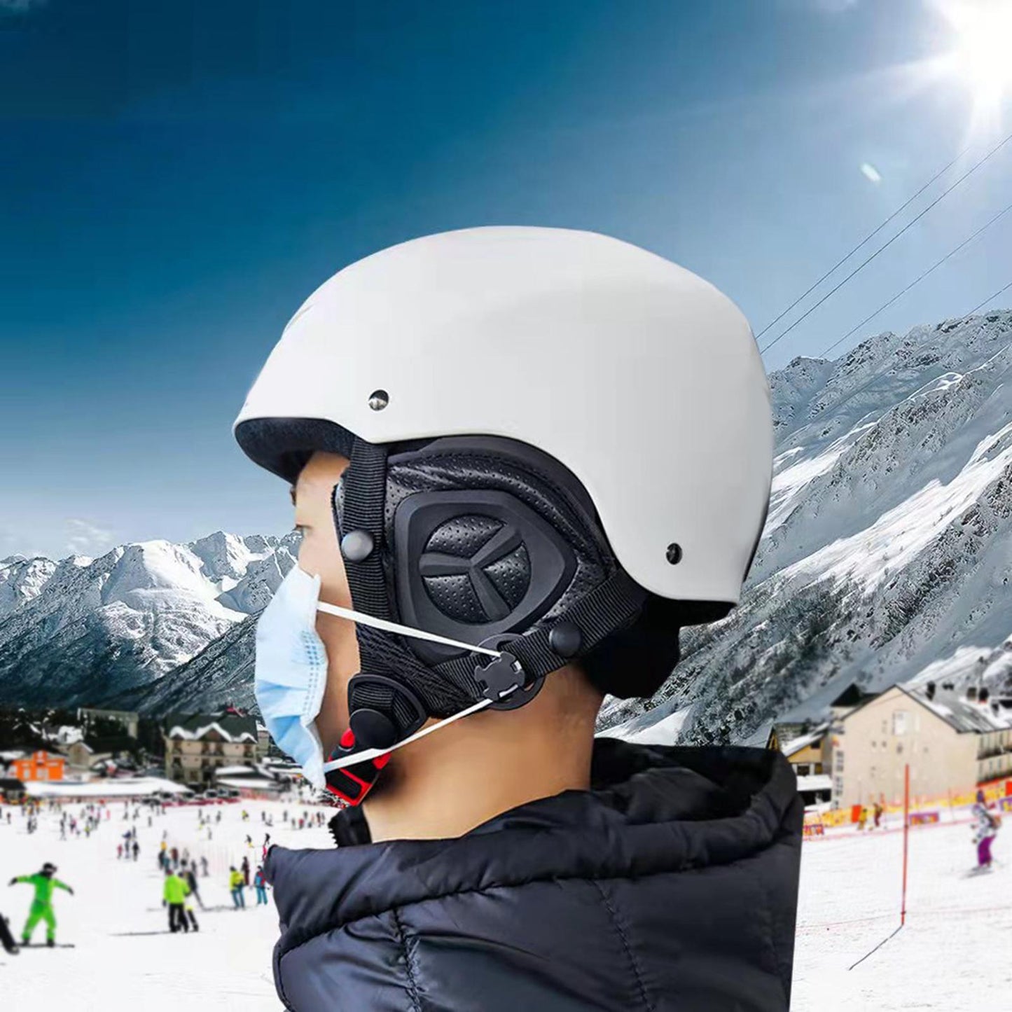 2Pcs Ski Helmet Mask Holder Masque Bracket Clip for Snow Sports  29.5x27x10mm