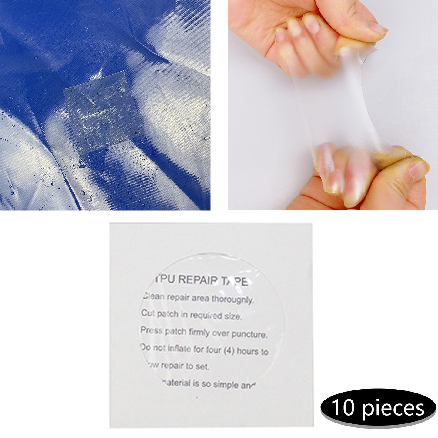 10Pcs Raincoat Repair TPU Patch for Tent Jacket Air Mattress Cloth Outdoor