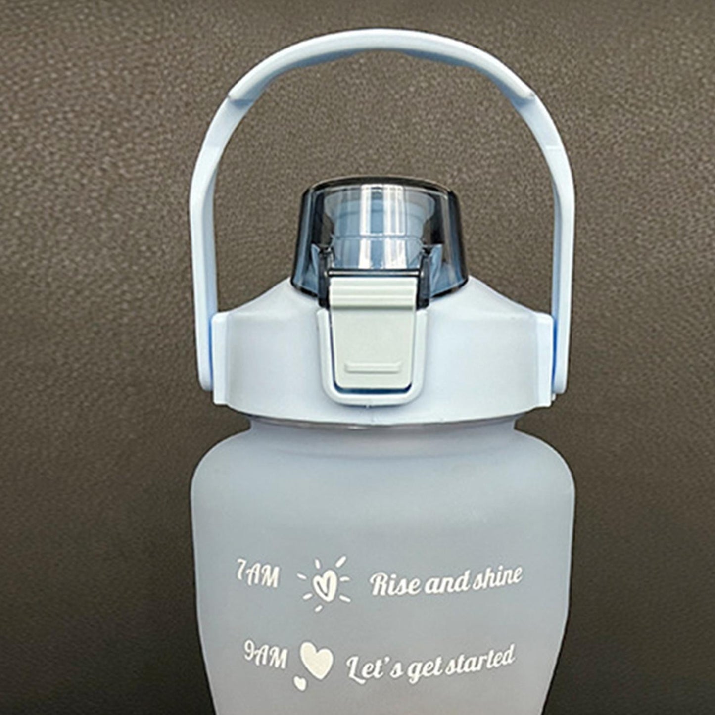 2L Sport Water Bottle Portable Large Capacity Drinking Cup with Straw Blue