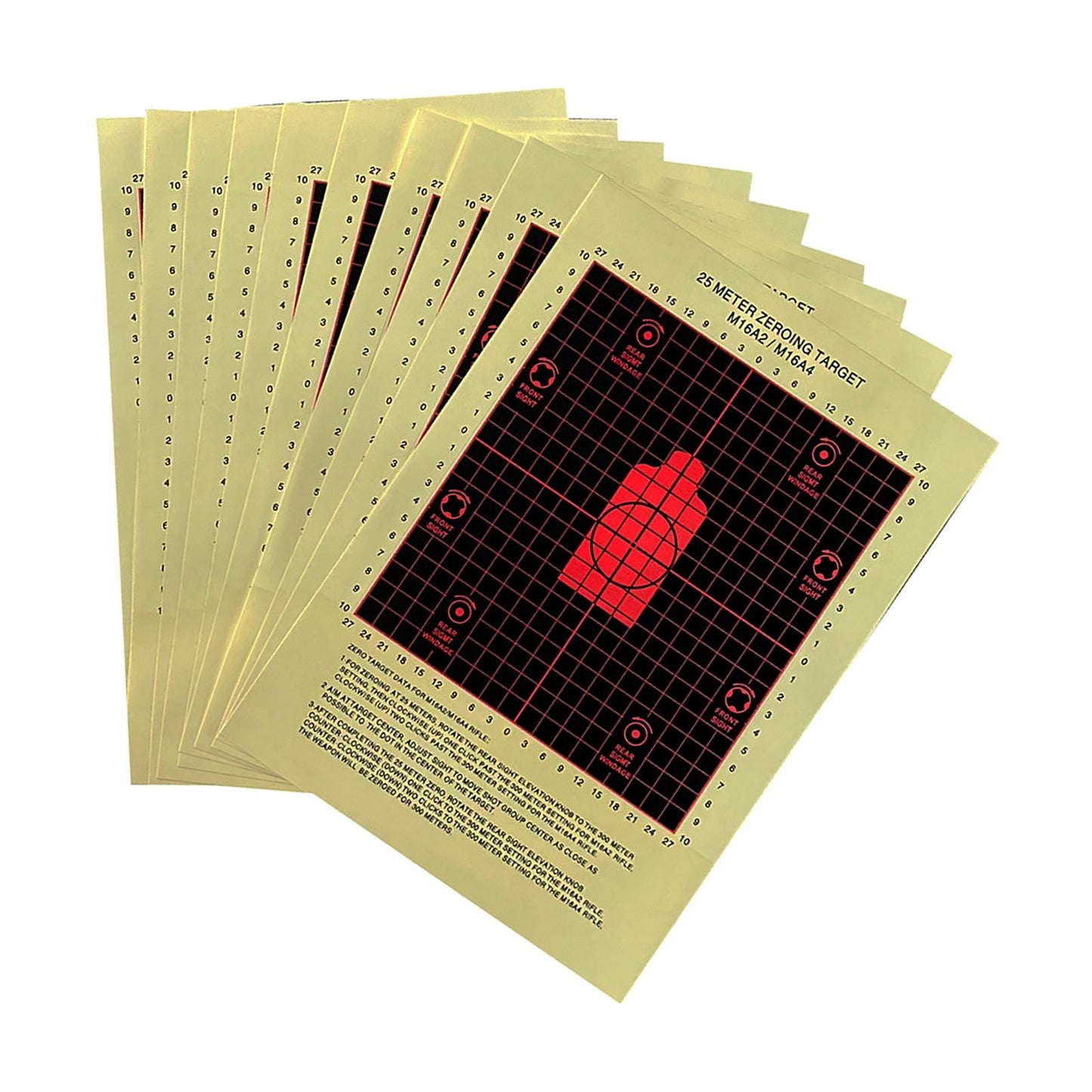 10Pcs 25Meter Zeroing Targets Shooting Practice Shooting Target Aim Object