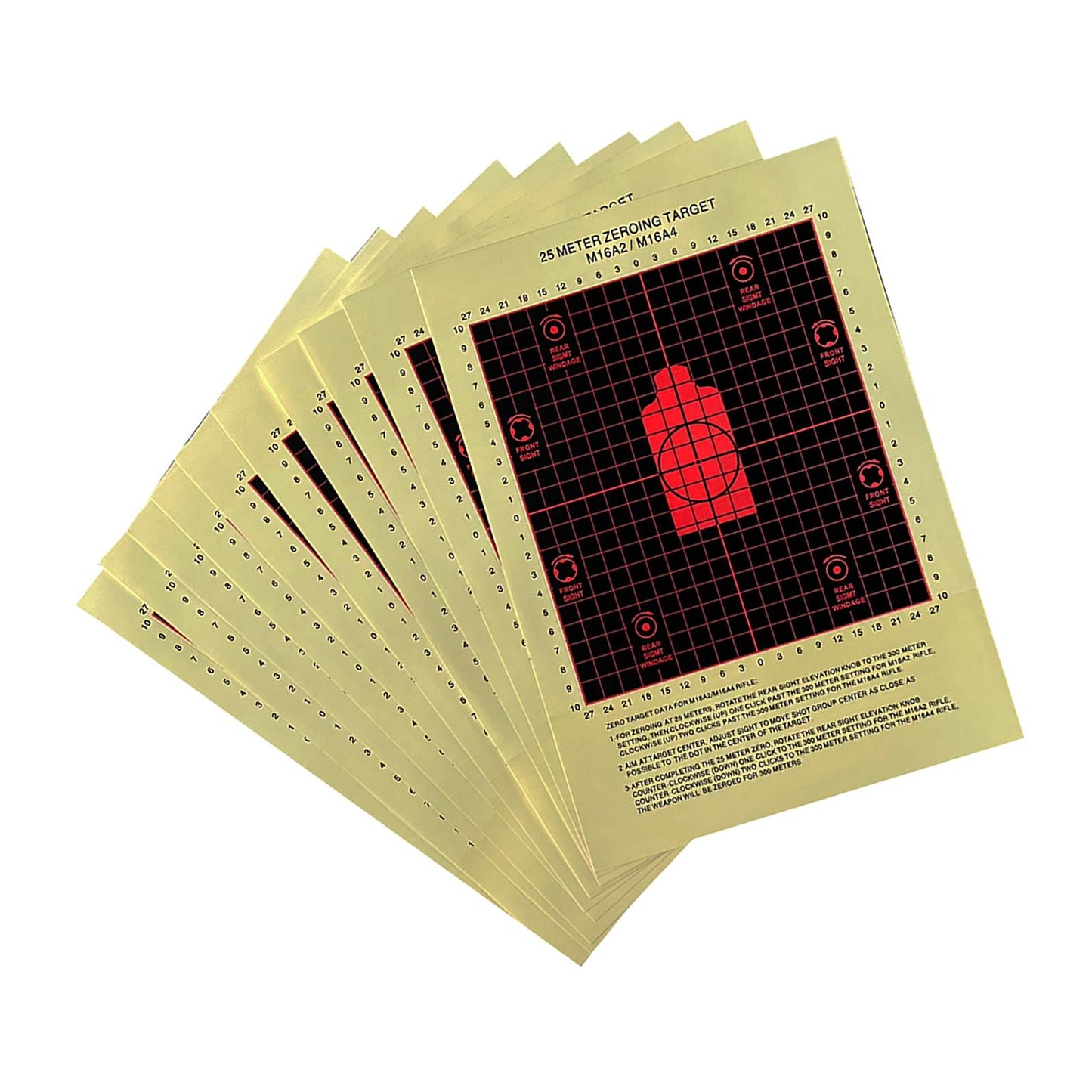 10Pcs 25Meter Zeroing Targets Shooting Practice Shooting Target Aim Object