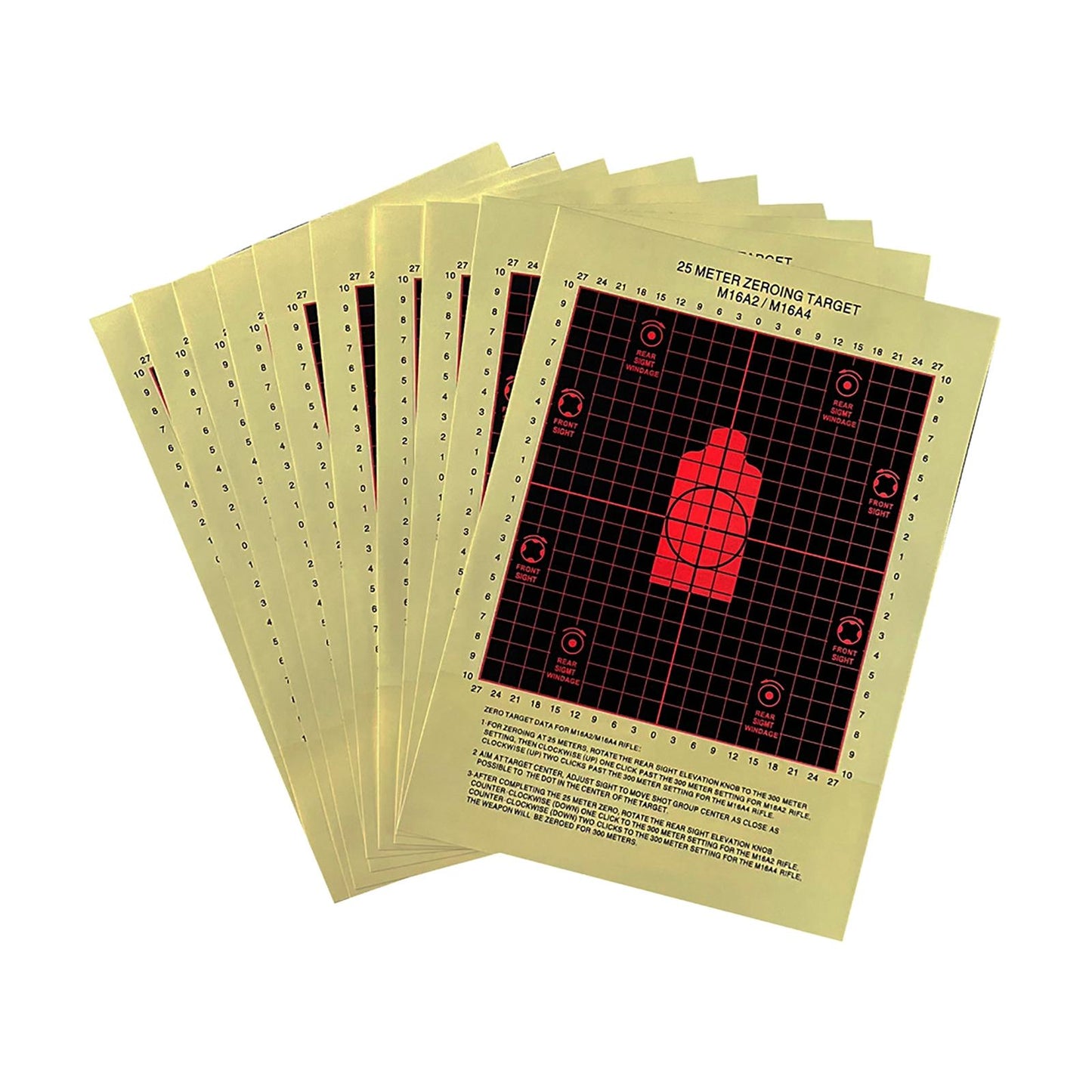 10Pcs 25Meter Zeroing Targets Shooting Practice Shooting Target Aim Object