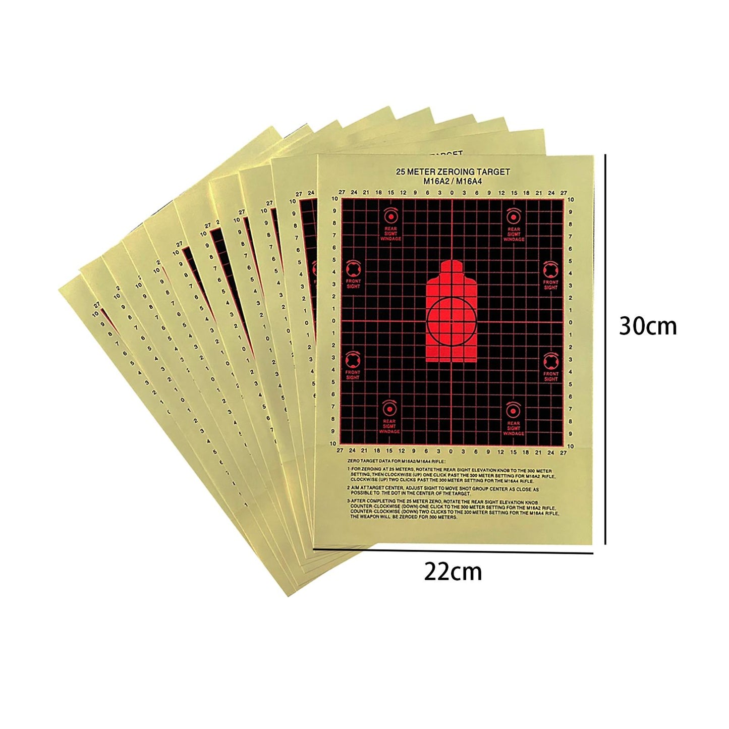 10Pcs 25Meter Zeroing Targets Shooting Practice Shooting Target Aim Object