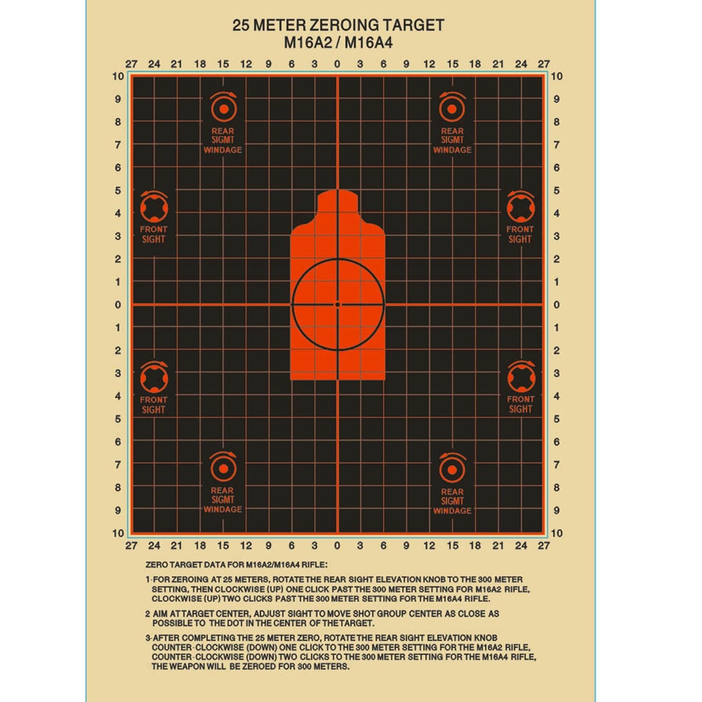10Pcs 25Meter Zeroing Targets Shooting Practice Shooting Target Aim Object