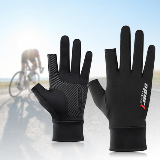 2Pcs Bike Gloves Cycling Gloves Sun Protection Outdoor Sport Canoeing Black