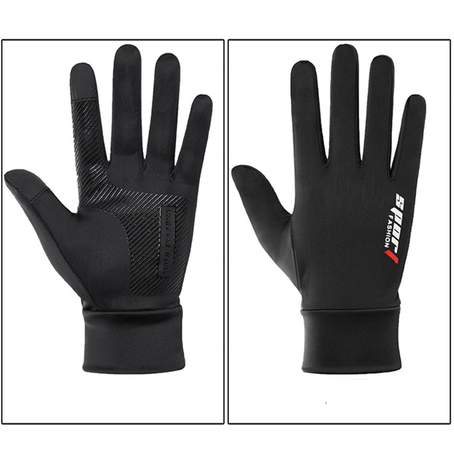 2Pcs Bike Gloves Cycling Gloves Sun Protection Outdoor Sport Canoeing Black