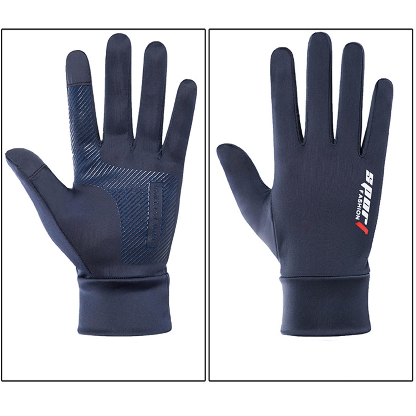 2Pcs Bike Gloves Cycling Gloves Sun Protection Outdoor Sport Canoeing Blue