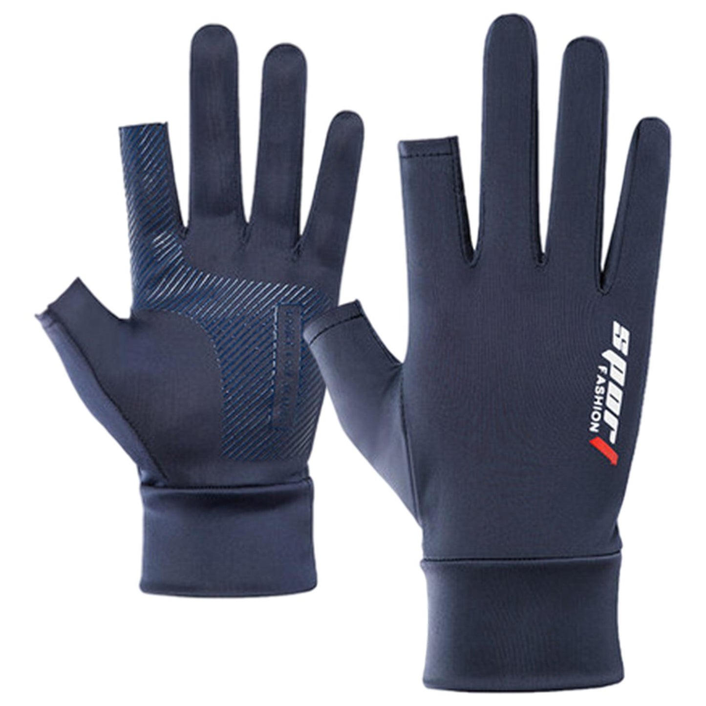 2Pcs Bike Gloves Cycling Gloves Sun Protection Outdoor Sport Canoeing Blue