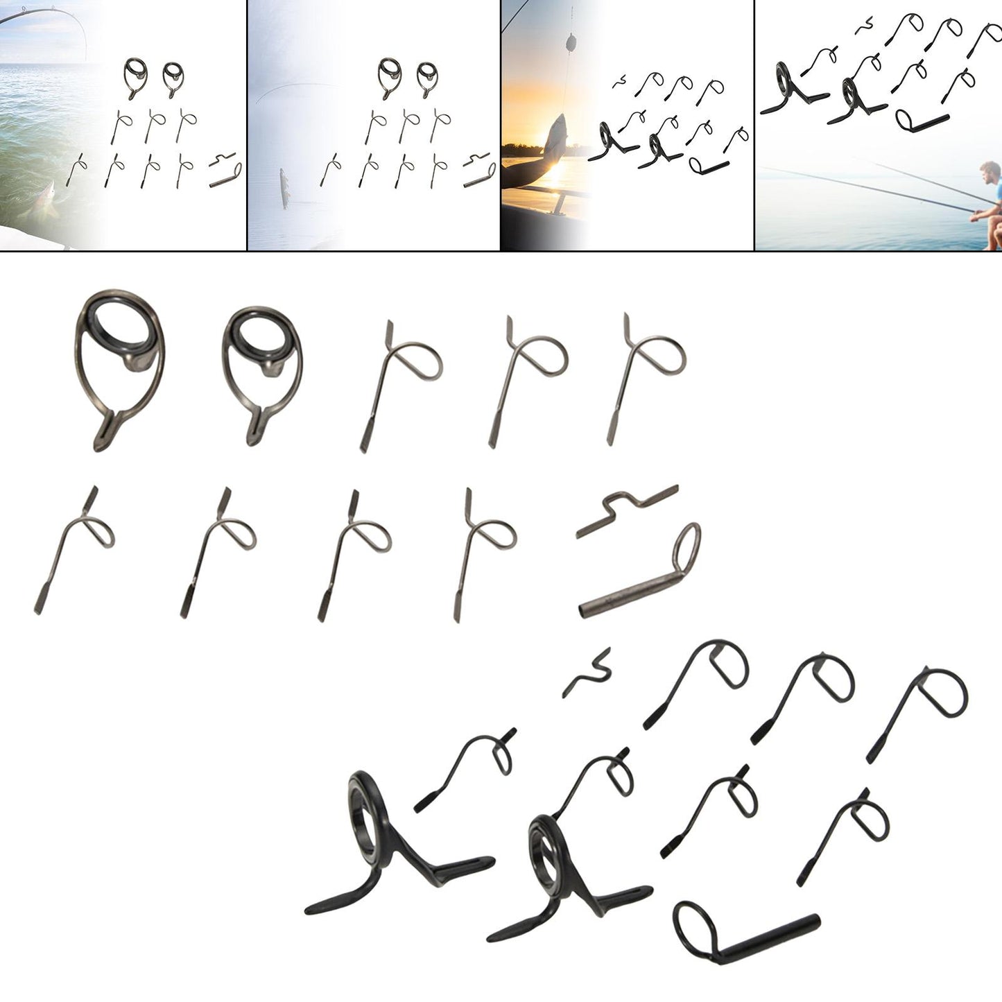 11x Stripper Snake Guides Tip-Top Kit 9ft 4WT to 11WT for Rod Building A