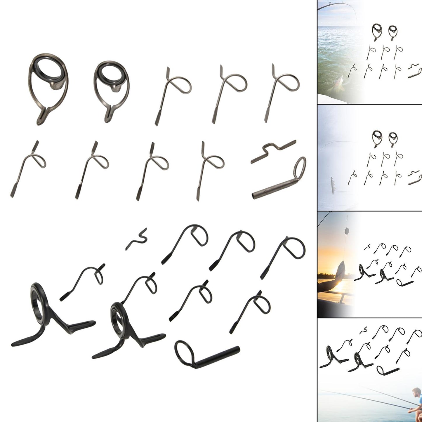 11x Stripper Snake Guides Tip-Top Kit 9ft 4WT to 11WT for Rod Building A