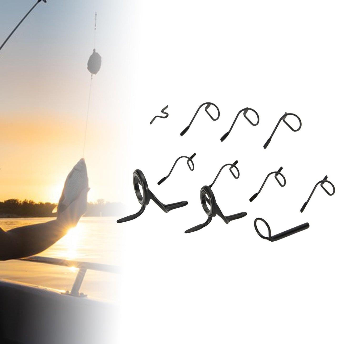 11x Stripper Snake Guides Tip-Top Kit 9ft 4WT to 11WT for Rod Building B