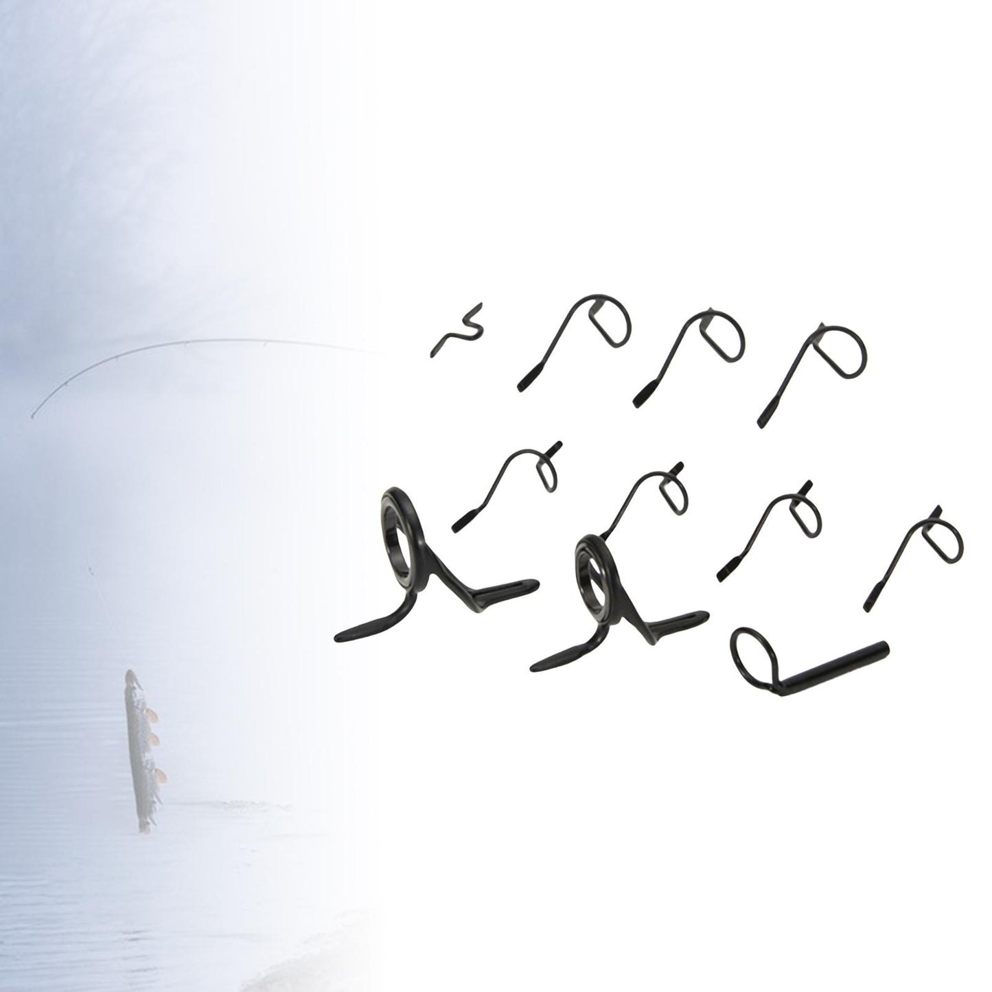 11x Stripper Snake Guides Tip-Top Kit 9ft 4WT to 11WT for Rod Building B