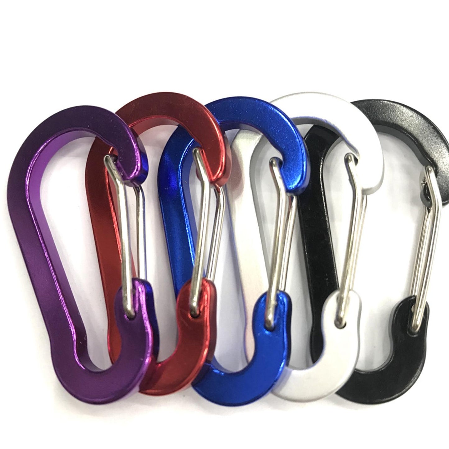 10x Carabiner Clip Snap Hook Keyring D Ring for Travel Camping blue