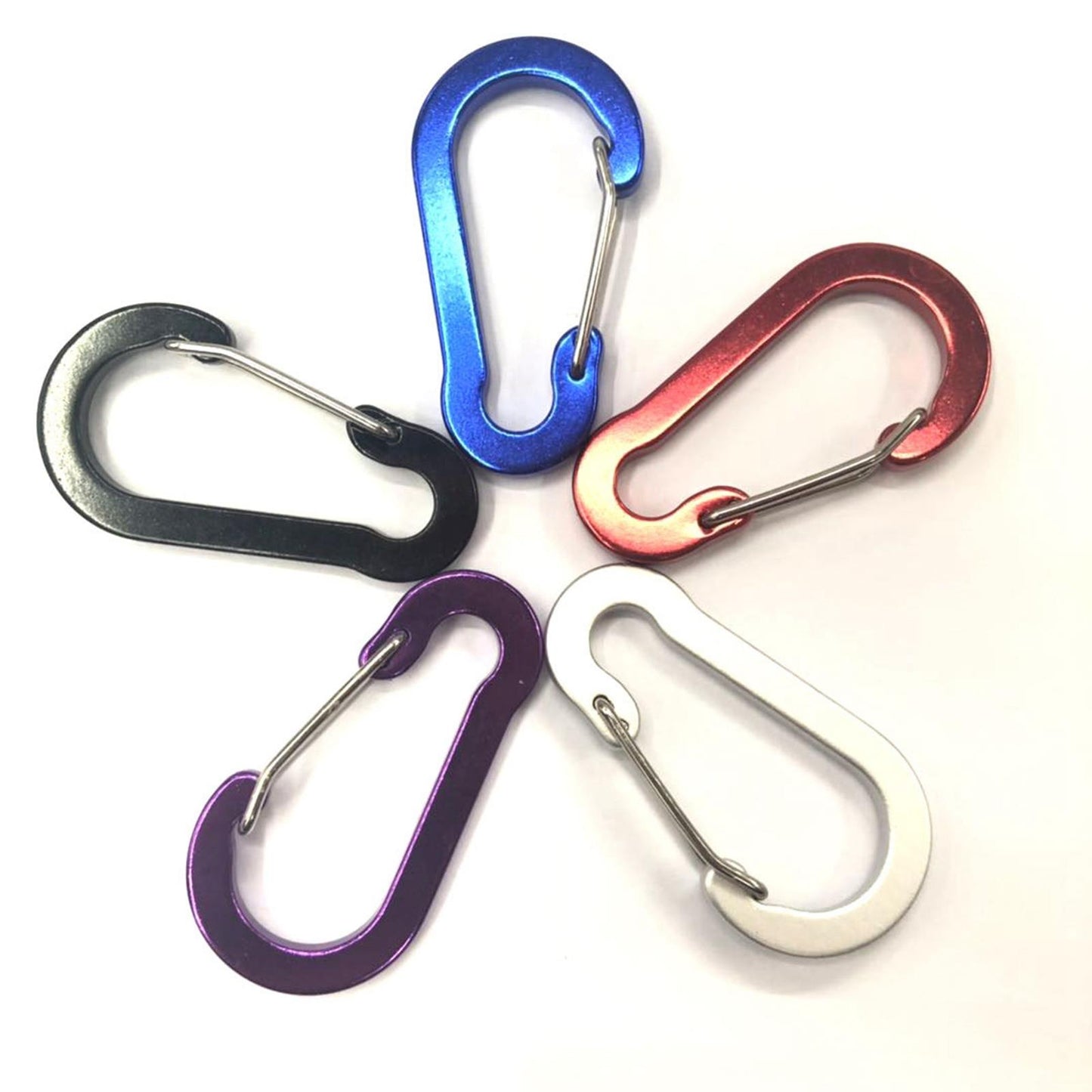 10x Carabiner Clip Snap Hook Keyring D Ring for Travel Camping blue