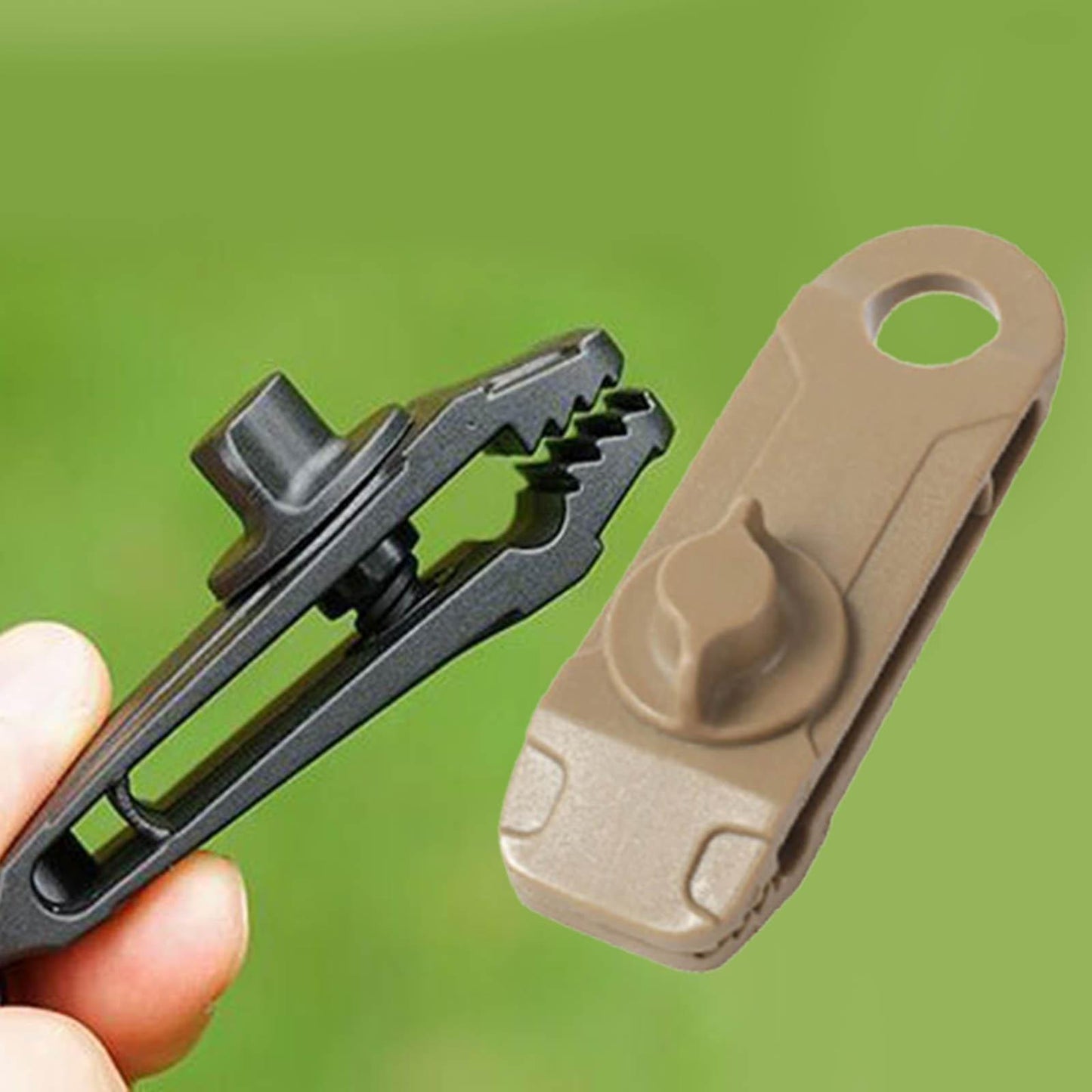 10Pcs Camping Tent Clamps Holder Tarp Clip Caravan Canopies Car Covers Khaki