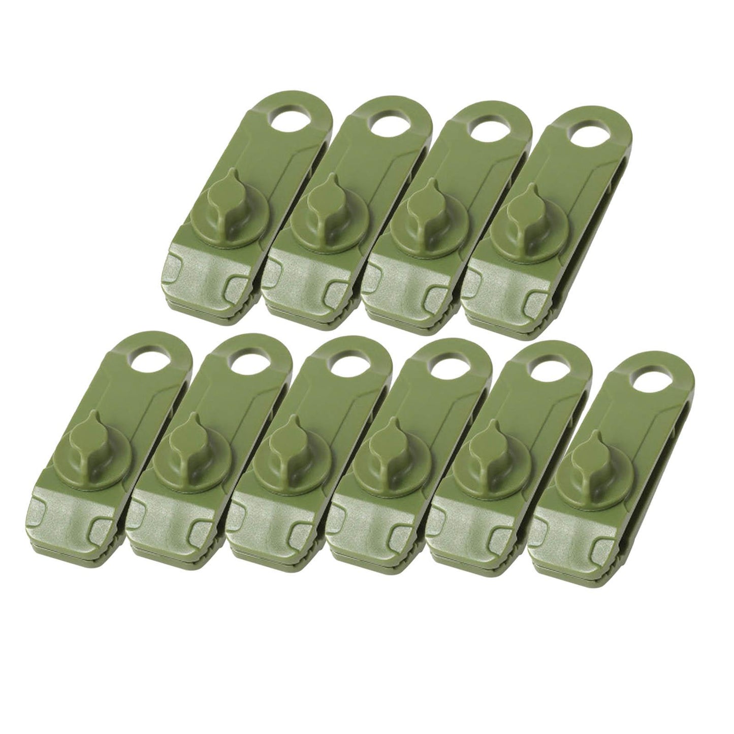 10Pcs Camping Tent Clamps Holder Tarp Clip Caravan Canopies Car Covers Green