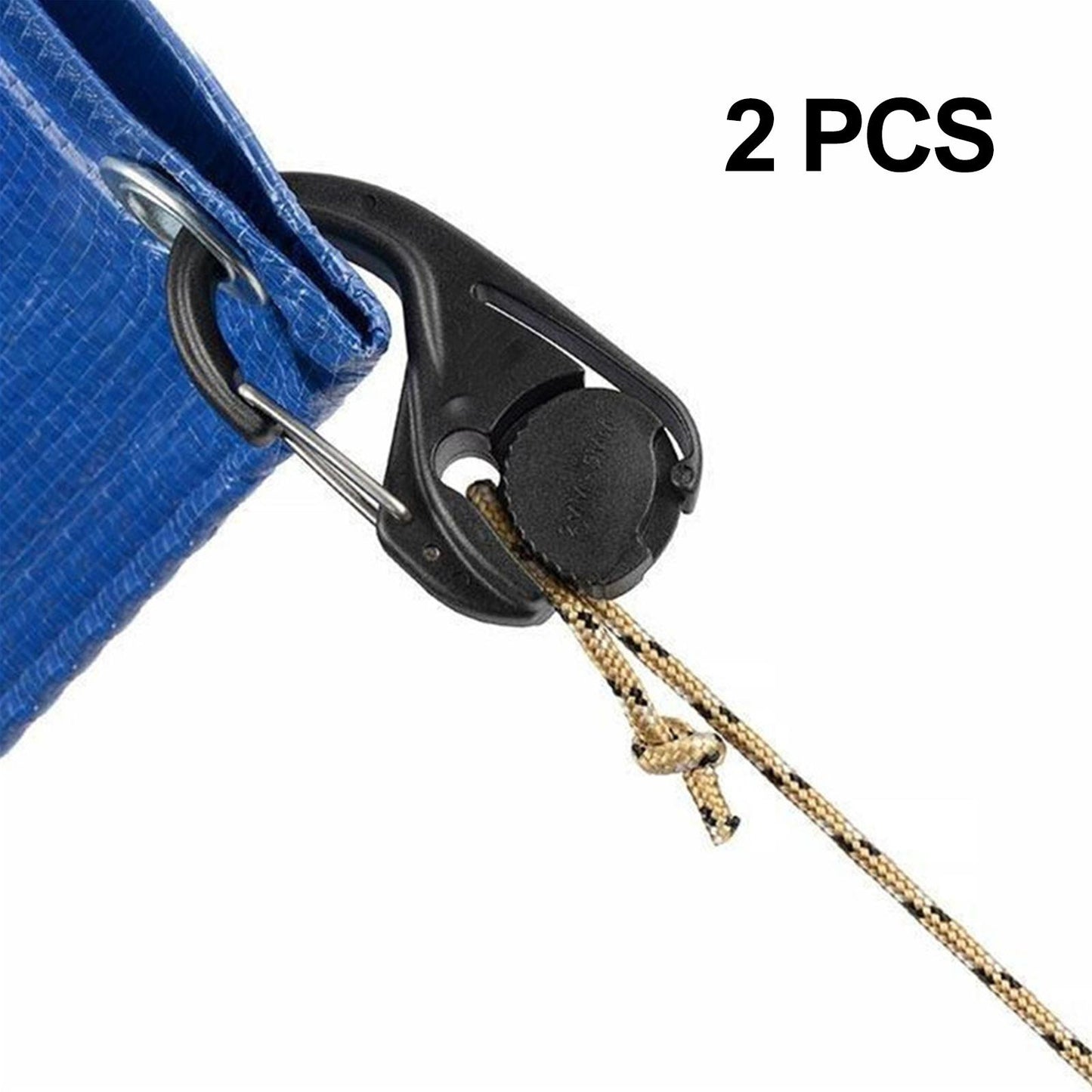 2Pcs Cord Tightener Tie Hook Accs Lightweight Rope Buckle for Camping Tent Large