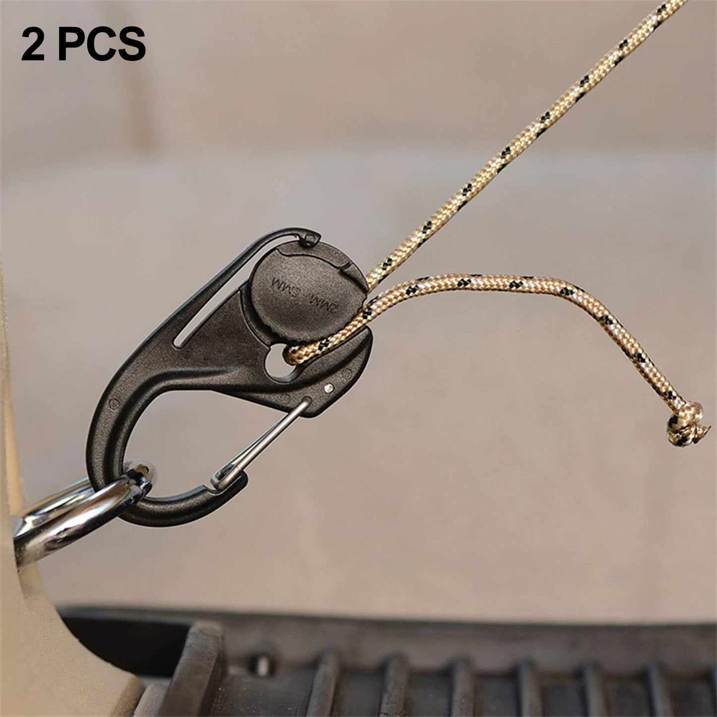 2Pcs Cord Tightener Tie Hook Accs Lightweight Rope Buckle for Camping Tent Large