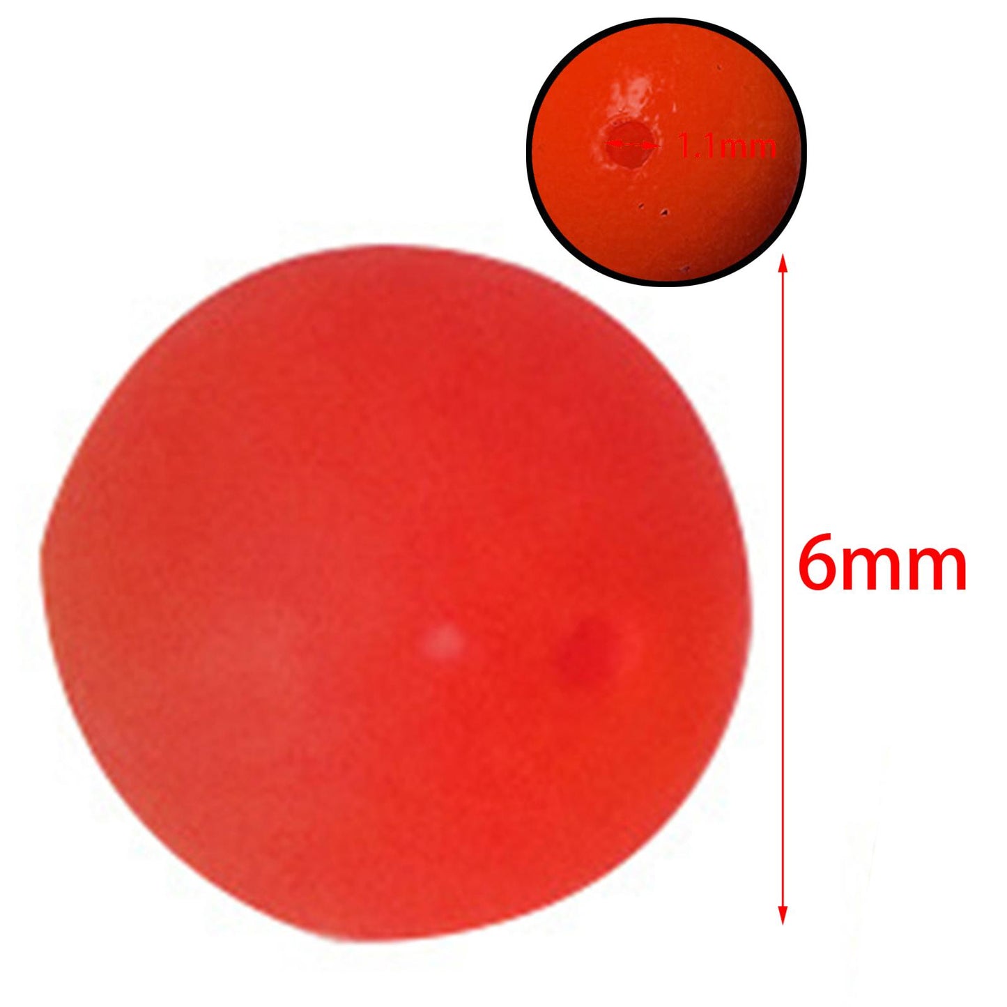 100pcs Fishing Floats EVA Foam Strike Indicator Trout Catfish Red 6.0mm