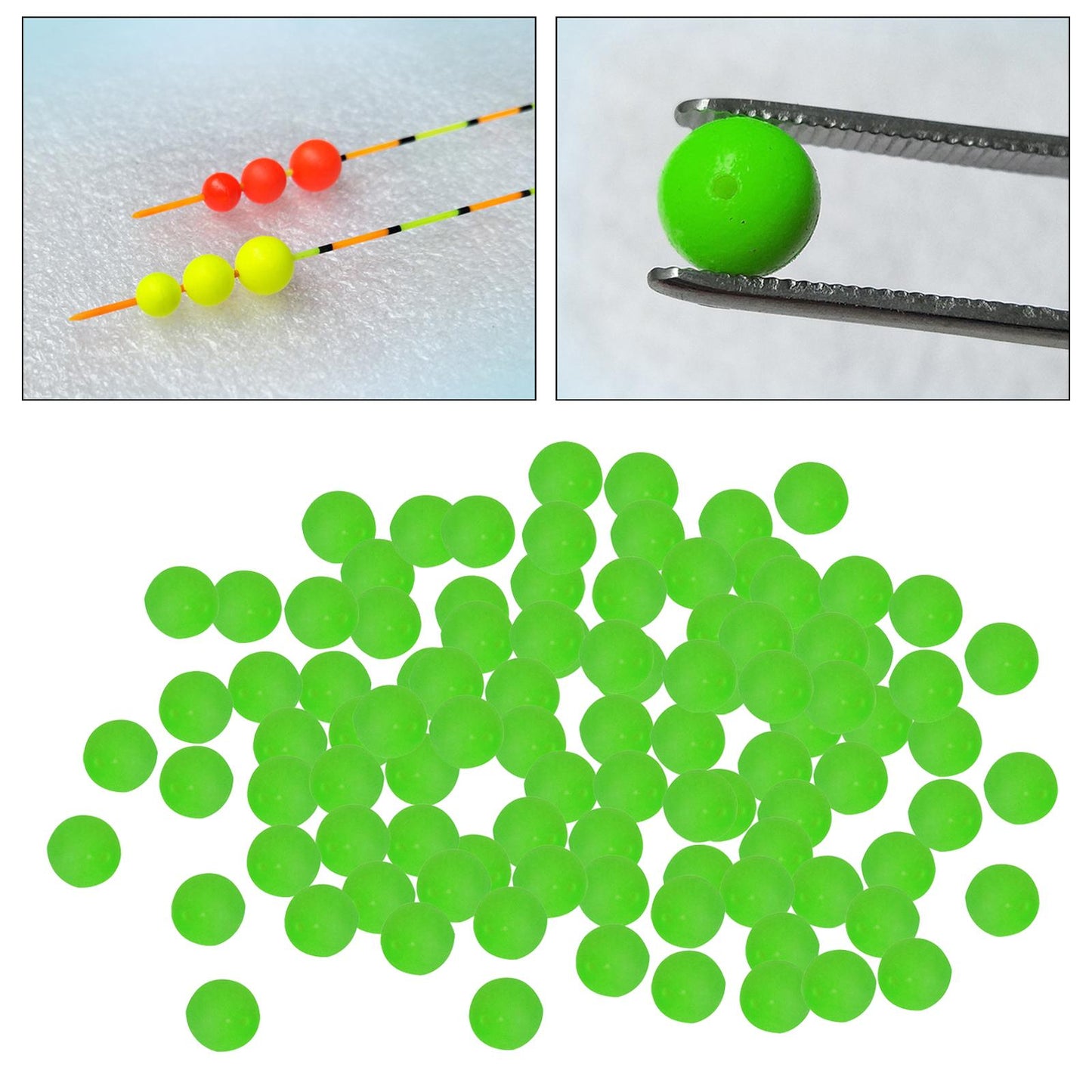 100pcs Fishing Floats EVA Foam Strike Indicator Trout Catfish Green 7.0mm