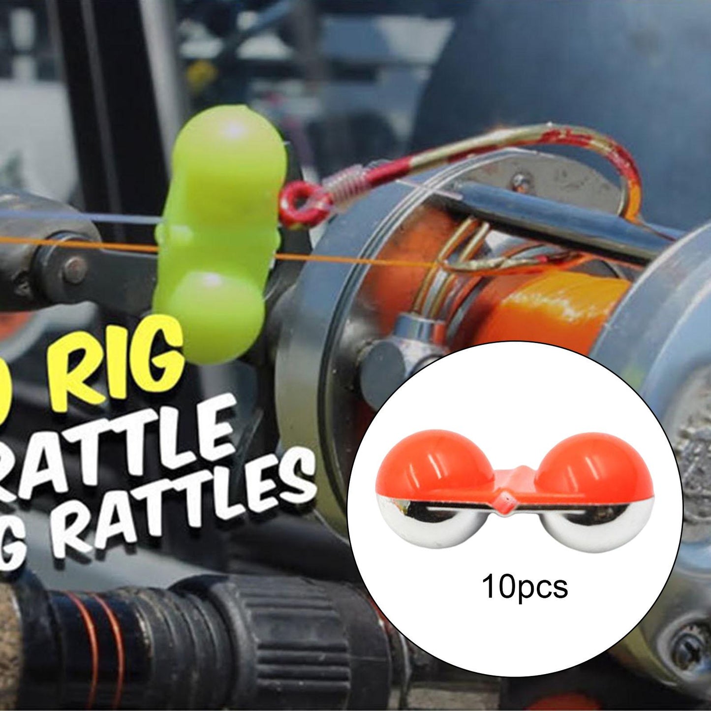 10Pcs Sea Fishing Inline Rattle Fish Bite Alarm DIY Lure Hook Fish Tackle Red