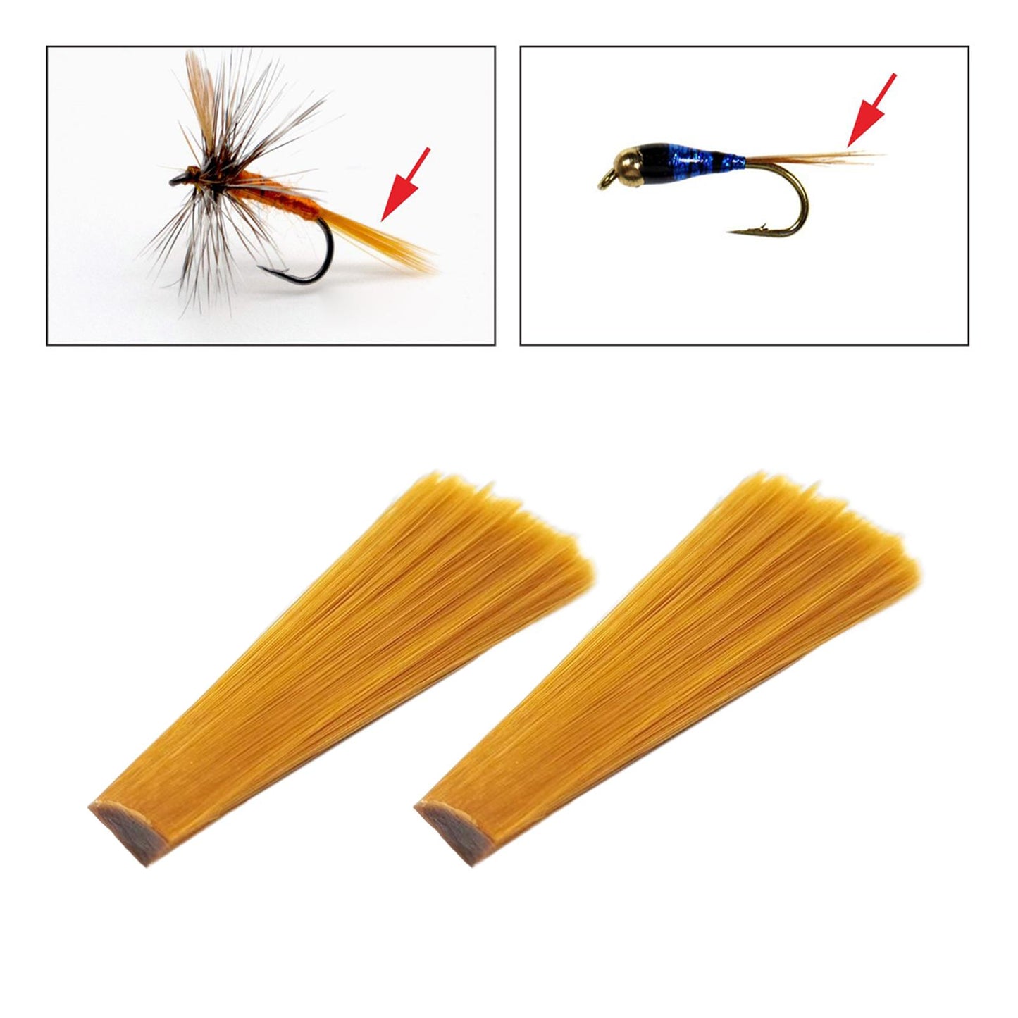2 Packs Fly Tying Materials Bright Color Fly Tying for Dry and Nymph Fishing Brown