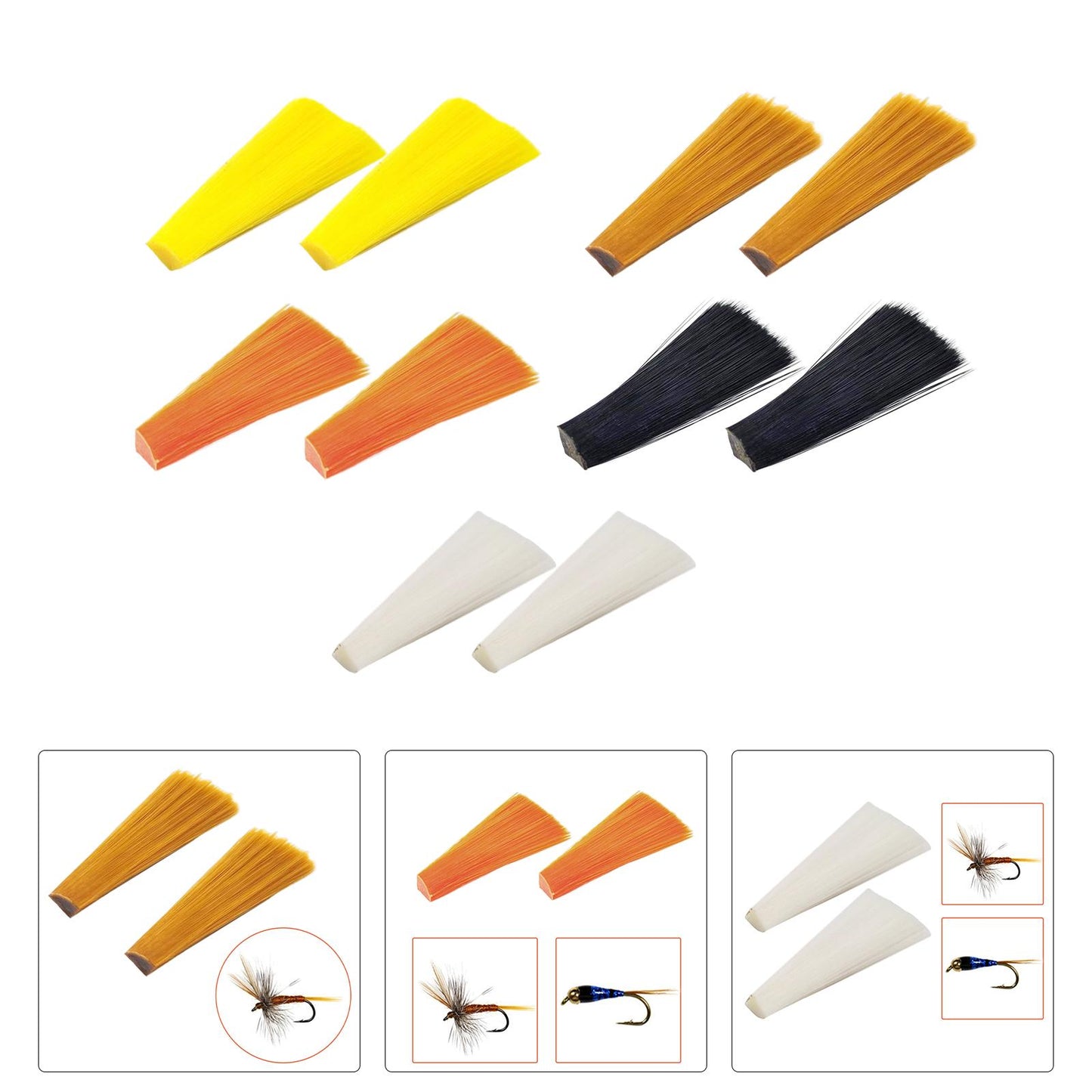 2 Packs Fly Tying Materials Bright Color Fly Tying for Dry and Nymph Fishing Brown