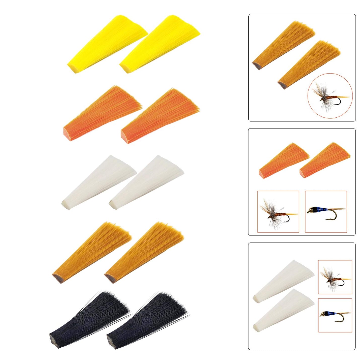 2 Packs Fly Tying Materials Bright Color Fly Tying for Dry and Nymph Fishing Brown