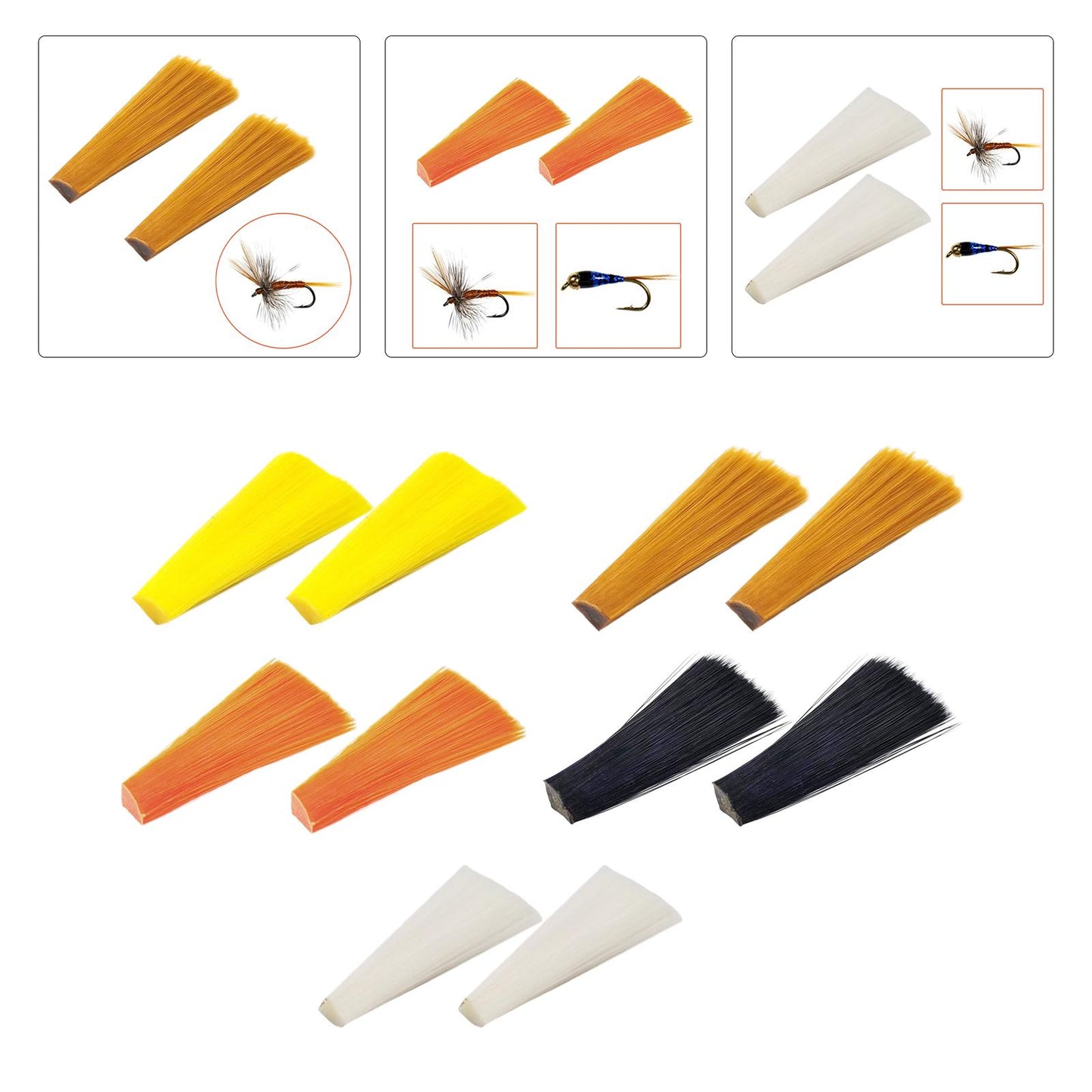 2 Packs Fly Tying Materials Bright Color Fly Tying for Dry and Nymph Fishing Brown