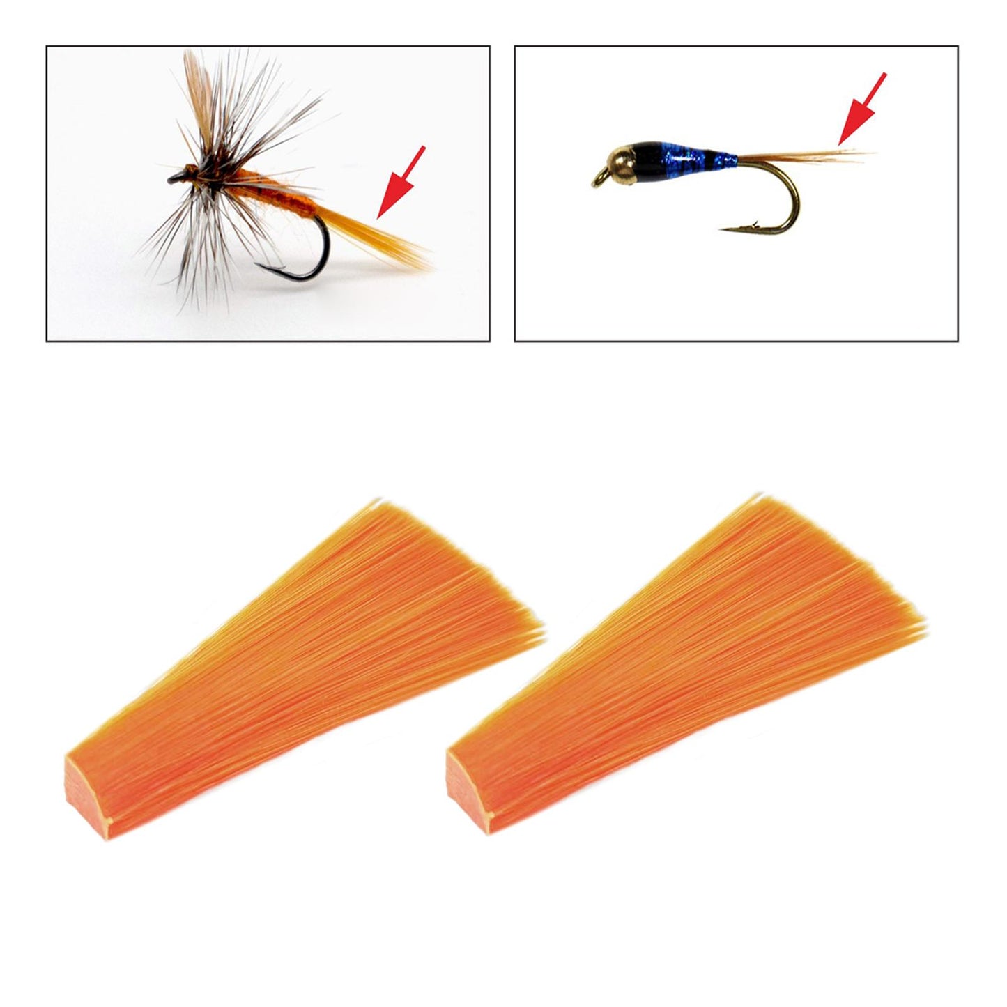 2 Packs Fly Tying Materials Bright Color Fly Tying for Dry and Nymph Fishing Orange