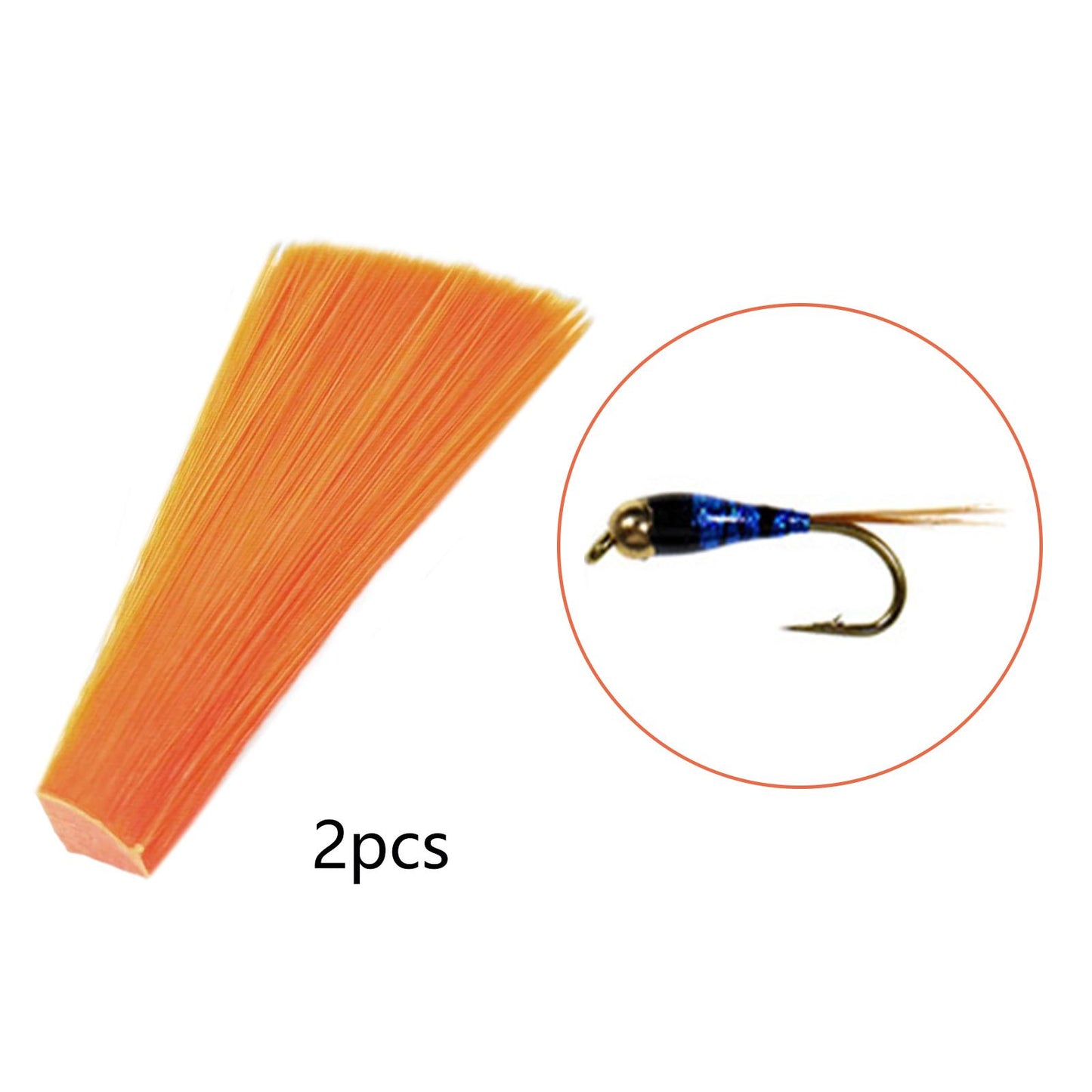 2 Packs Fly Tying Materials Bright Color Fly Tying for Dry and Nymph Fishing Orange