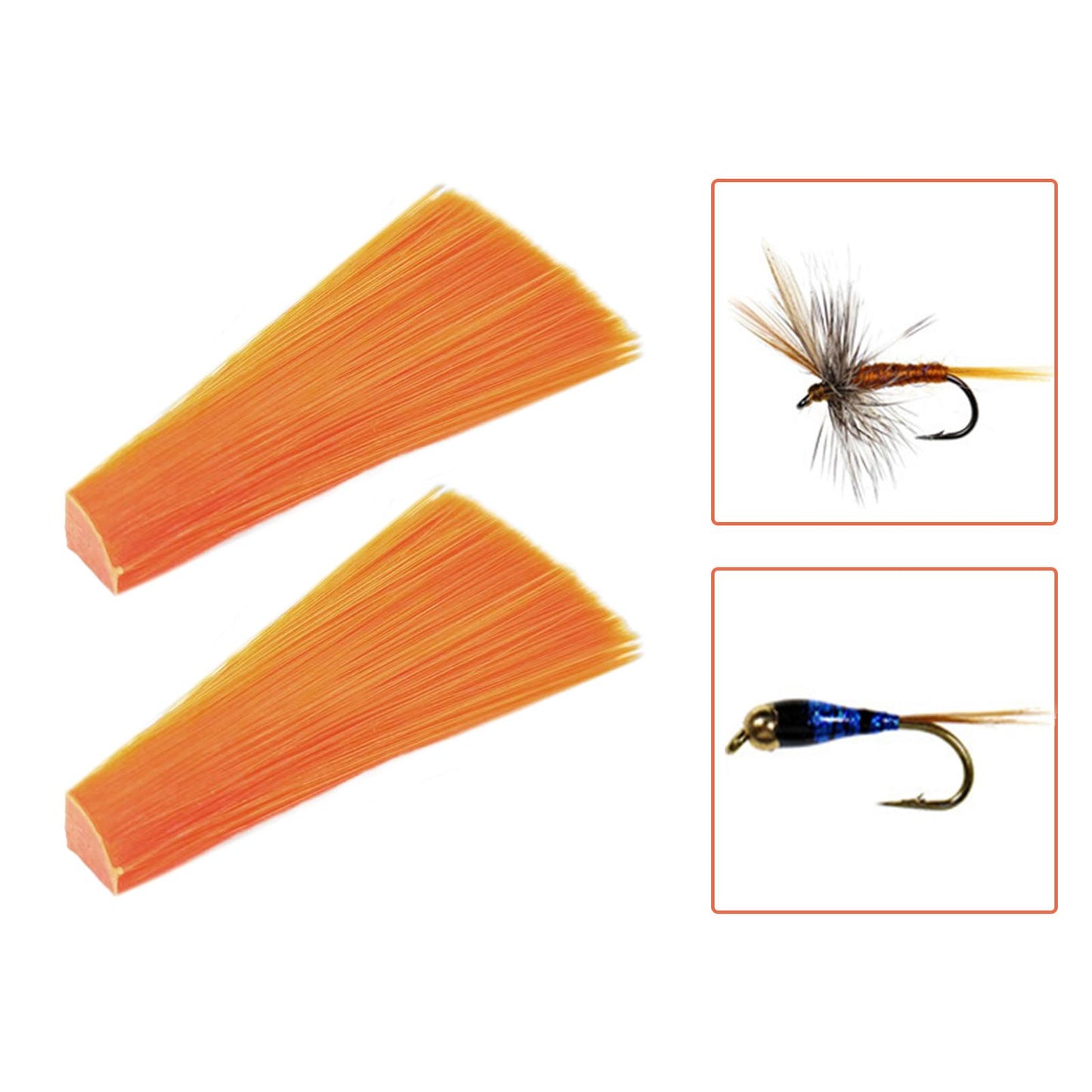 2 Packs Fly Tying Materials Bright Color Fly Tying for Dry and Nymph Fishing Orange