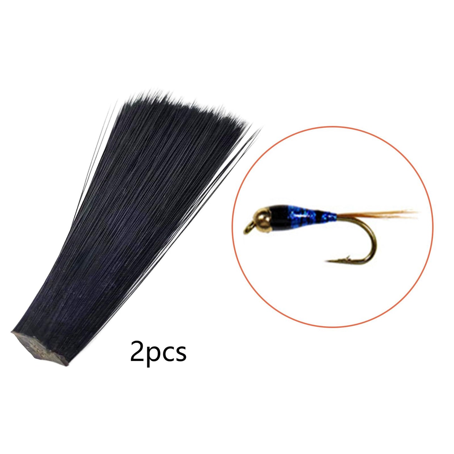 2 Packs Fly Tying Materials Bright Color Fly Tying for Dry and Nymph Fishing Black